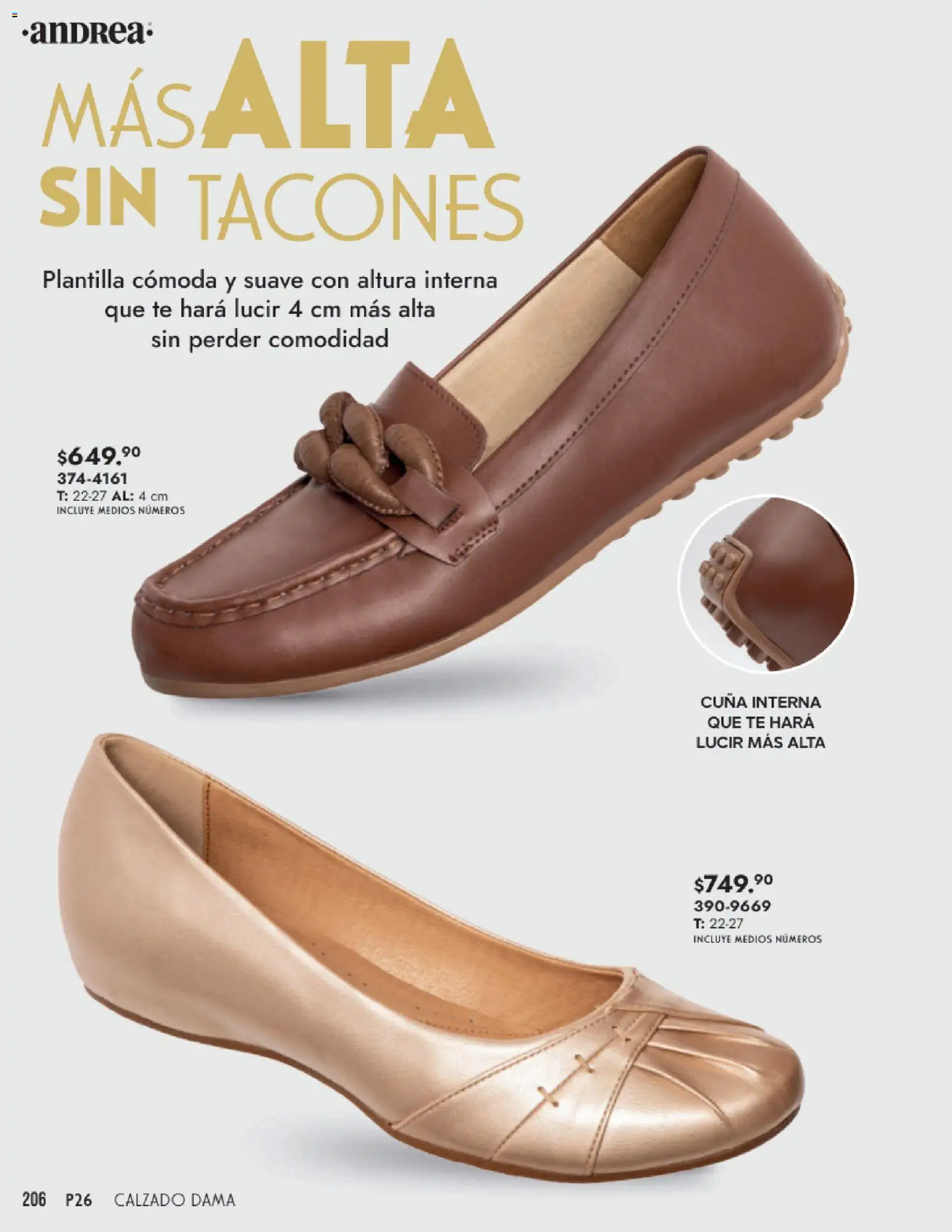 Nuevas ofertas de Andrea válidas en toda la República Mexicana desde el 25.01.2026. ¡Encuentra las mejores ofertas en Andrea catálogo Calzado Dama! | Página: 206 | Productos: Té, Cuna