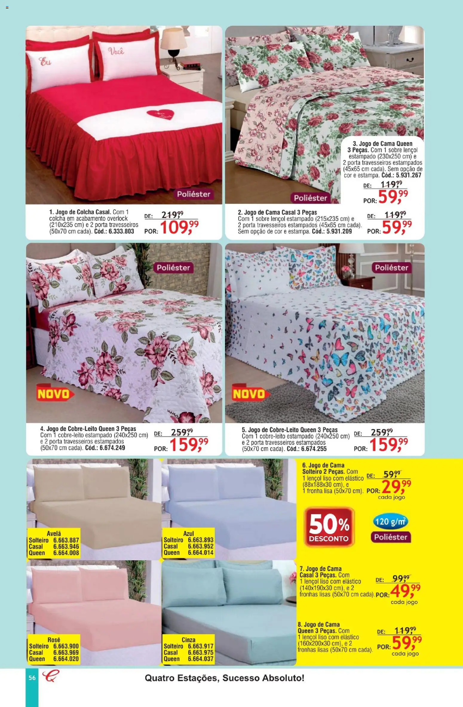 Quatro Estações Folheto - válido de 01.02.2026 | Página: 52 | Produtos: Jogo de cama, Lençol, Fronha, Avelã