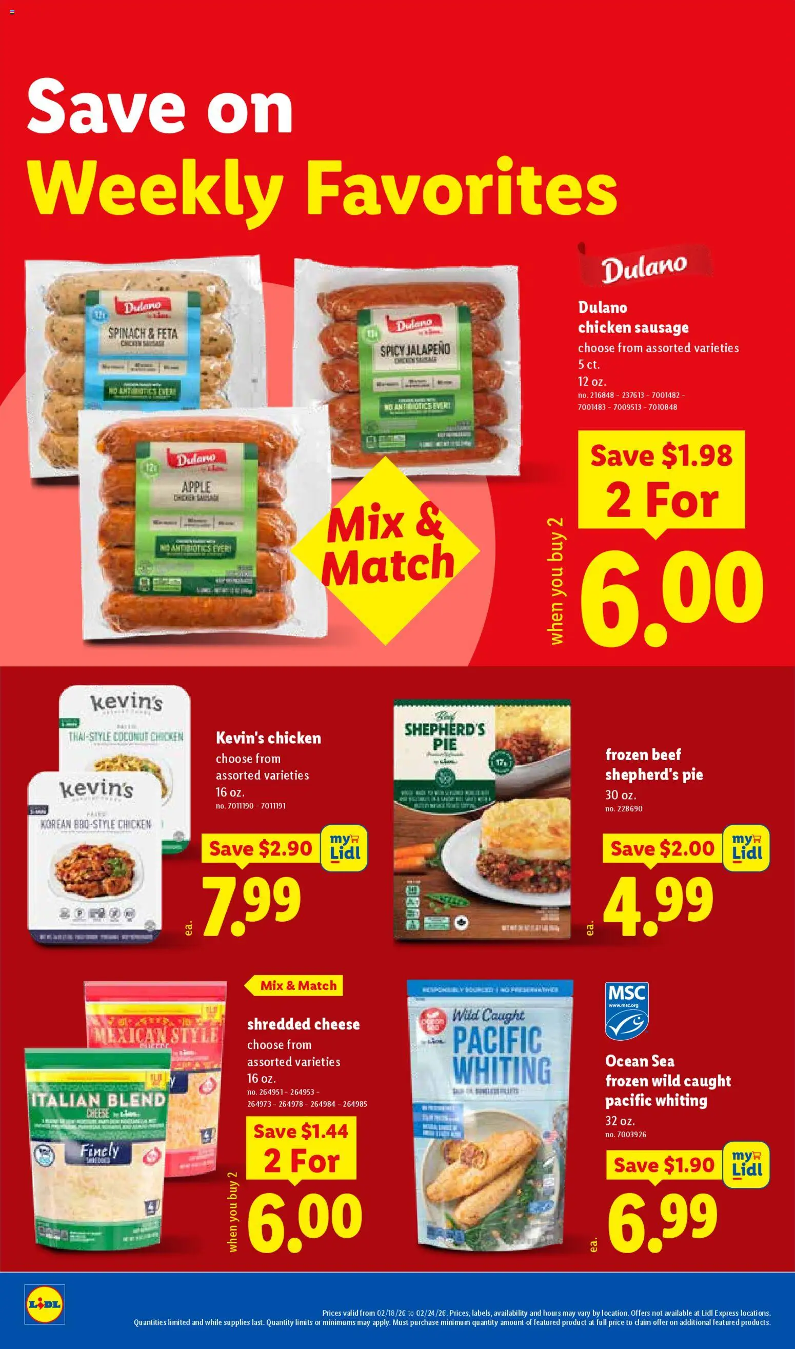 Lidl Weekly Ad - valid from 18.02.2026 | Page: 10 | Products: Spinach, Cheese, Beef, Sausage