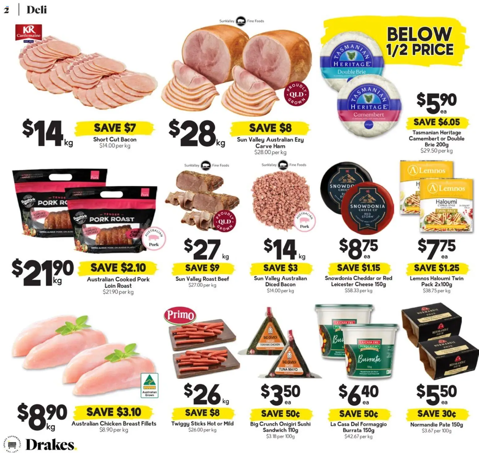 Drakes catalogue - valid from 25.02.2026 | Page: 2 | Products: Cheese, Ham, Pork, Tuna