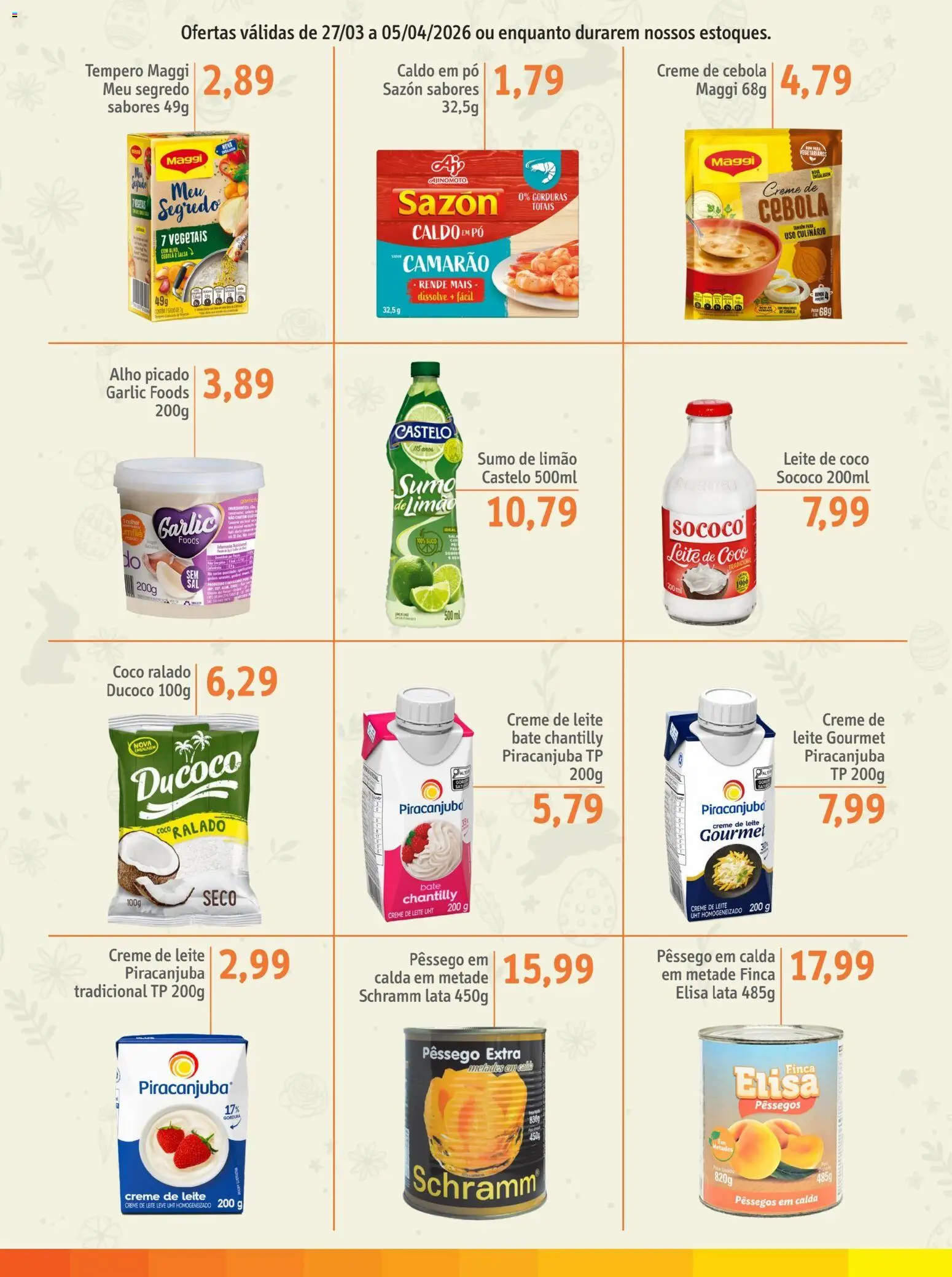 Sonda Folheto - válido de 27.03.2026 | Página: 6 | Produtos: Alho, Leite, Creme, Creme de leite