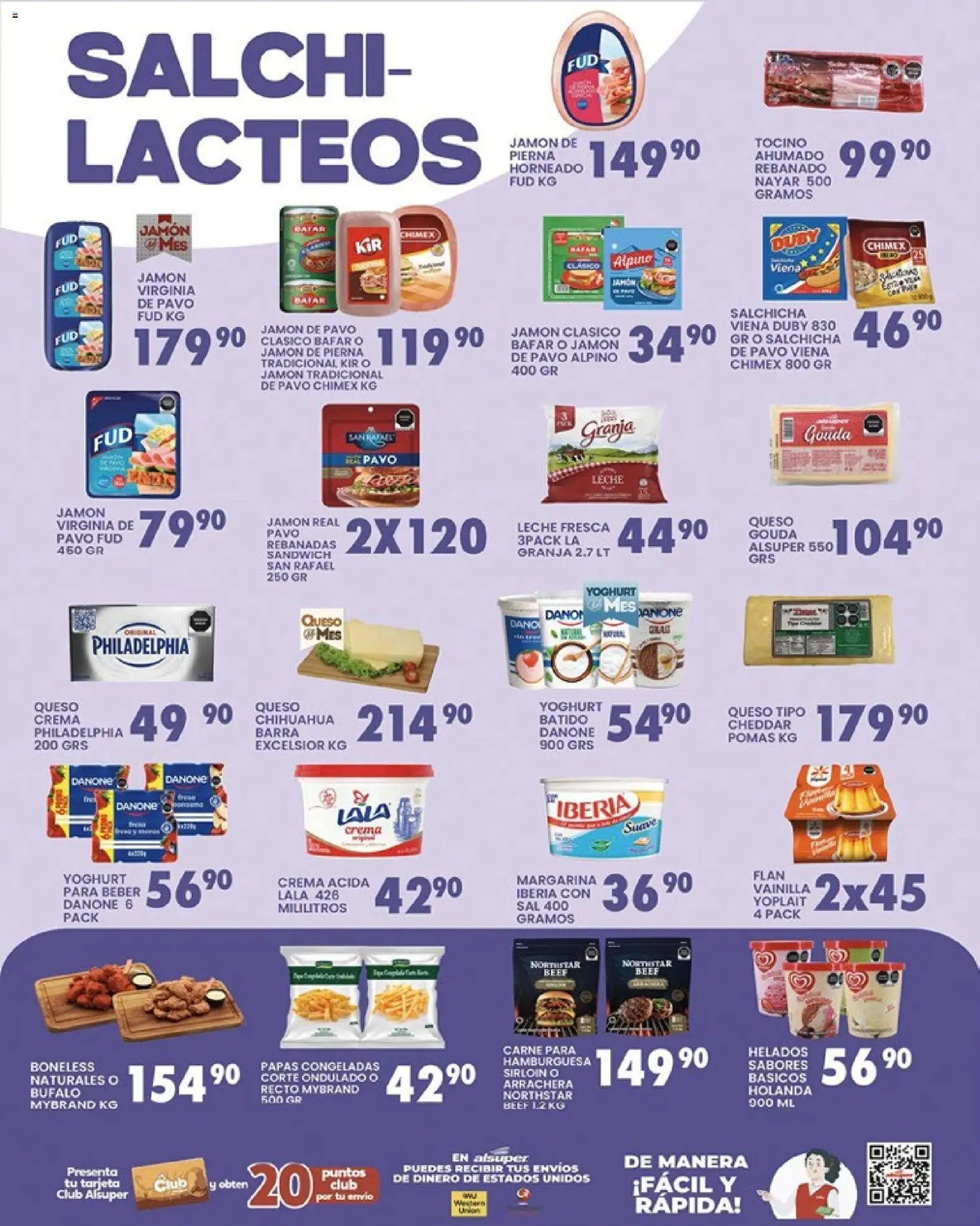 Nuevas ofertas de Alsuper válidas en toda la República Mexicana desde el 10.03.2026. ¡Encuentra las mejores ofertas en Alsuper folleto Durango! | Página: 3 | Productos: Tocino, Leche, Jamón, Barra