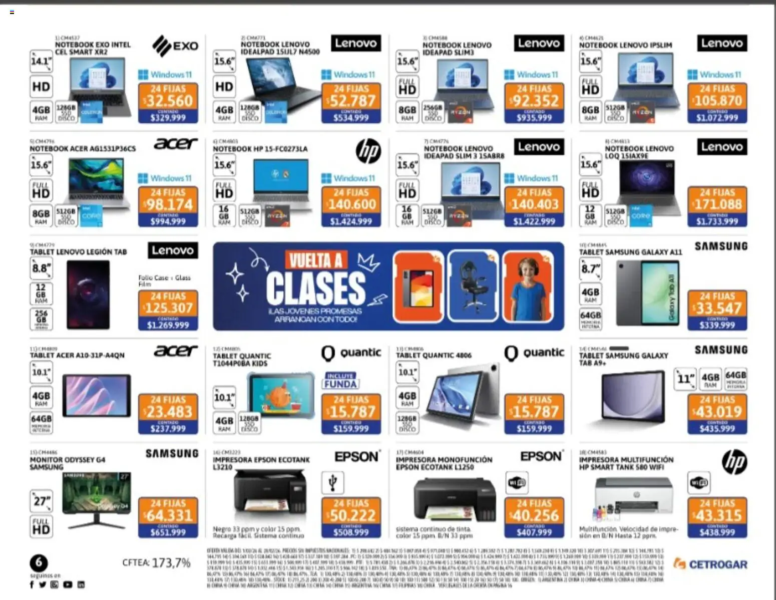 Cetrogar catálogo │ válido desde el 01.02.2026 | Página: 6 | Productos: Monitor, Impresora, Tablet, Notebook