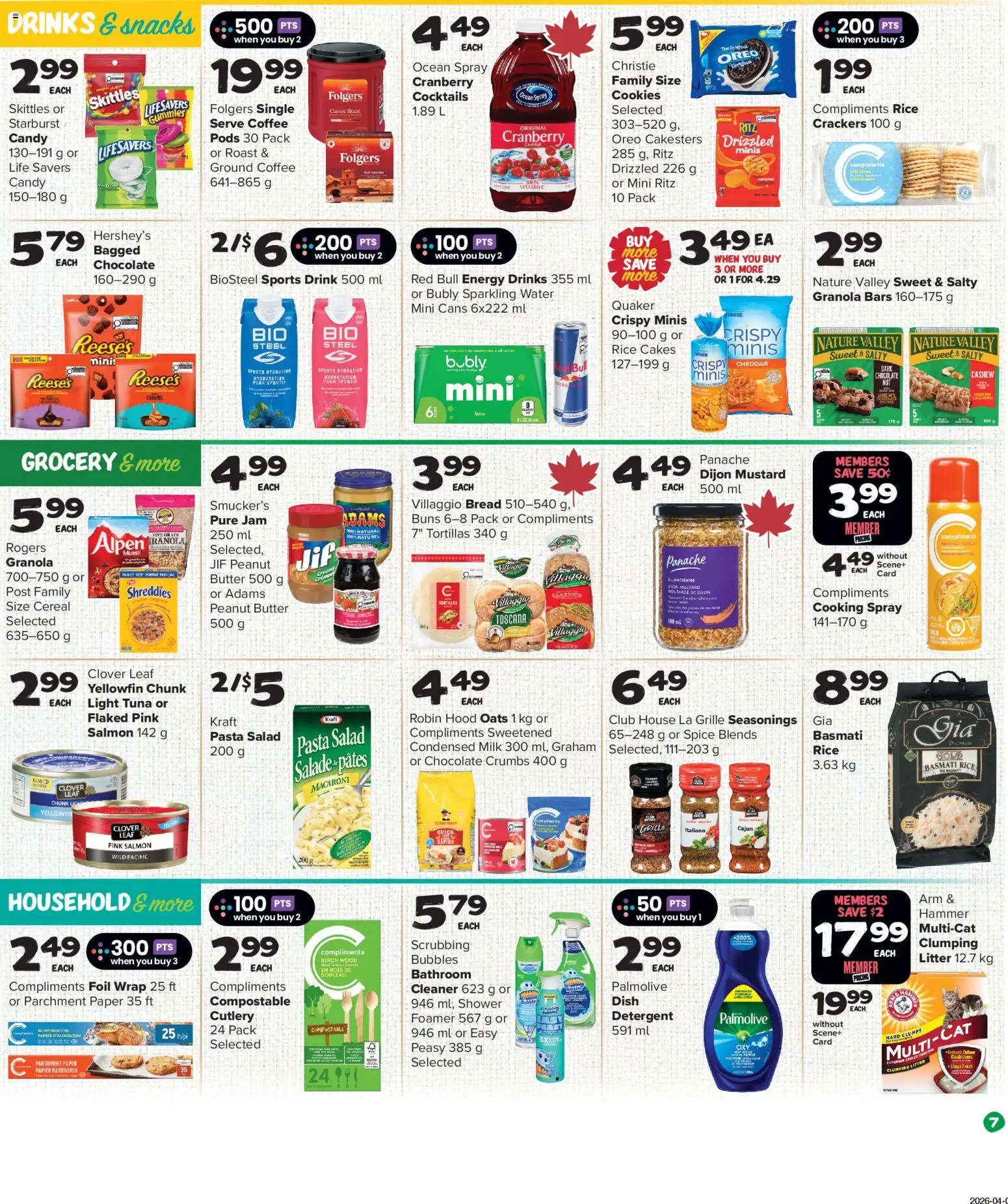 Thrifty Foods flyer valid from 16.04.2026 | Page: 8 | Products: Detergent, Milk, Butter, Bread
