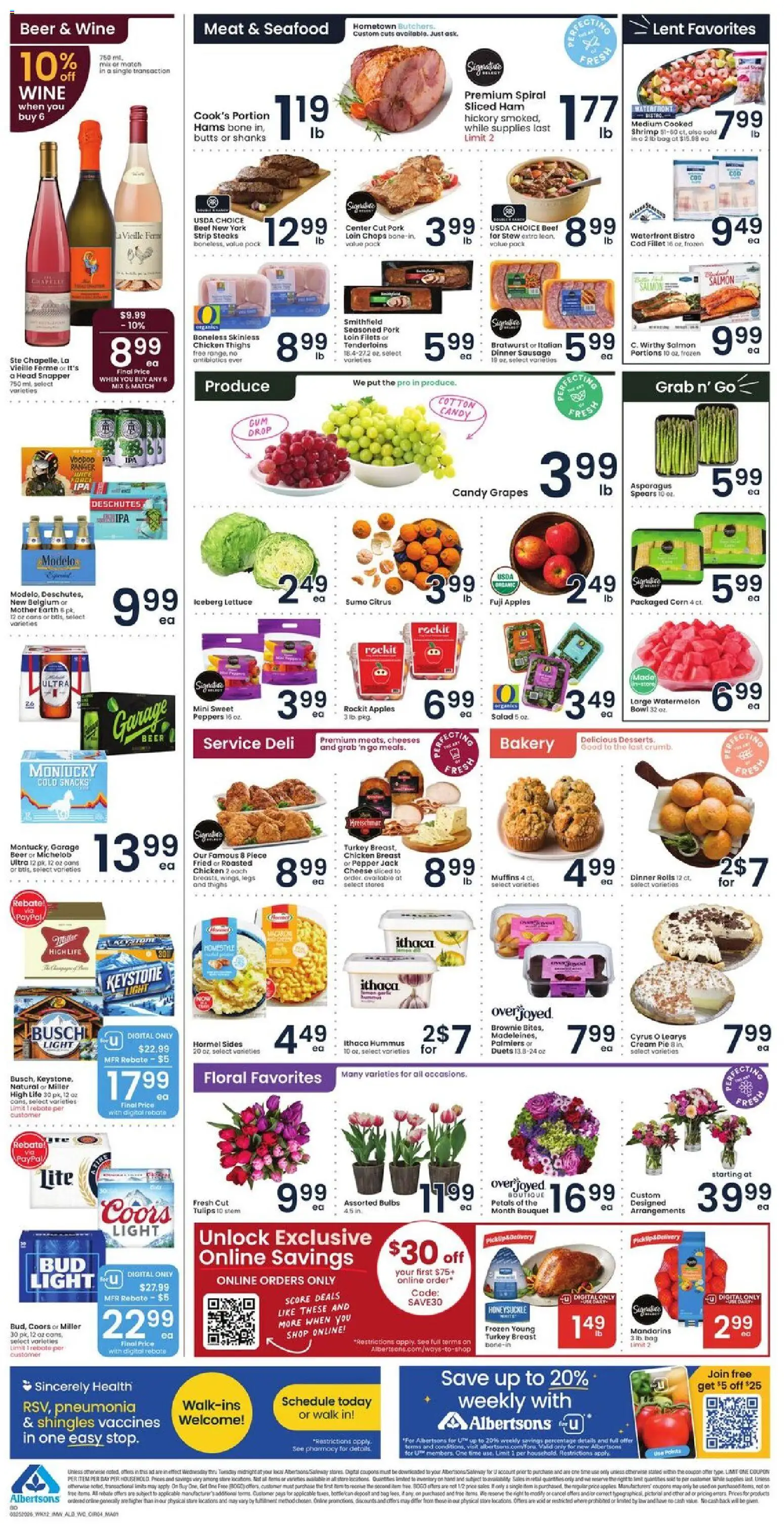 Albertsons Weekly Ad - valid from 25.03.2026 | Page: 4 | Products: Corn, Mandarins, Peppers, Salad