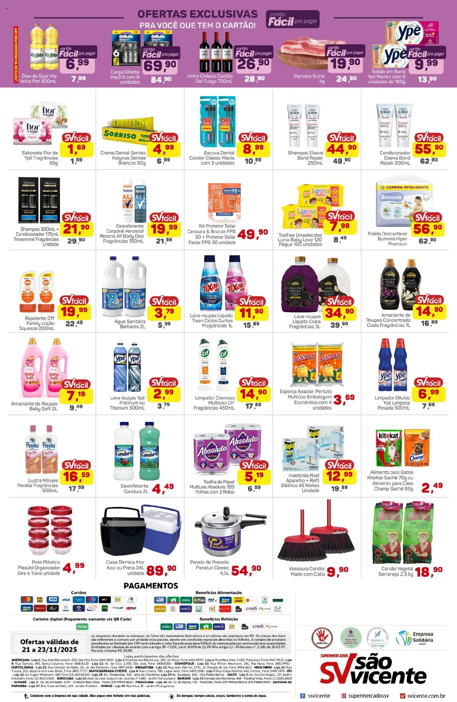 Supermercados São Vicente Folheto - válido de 21.11.2025 | Página: 4 | Produtos: Shampoo, Panela de pressão, Cenoura, Body