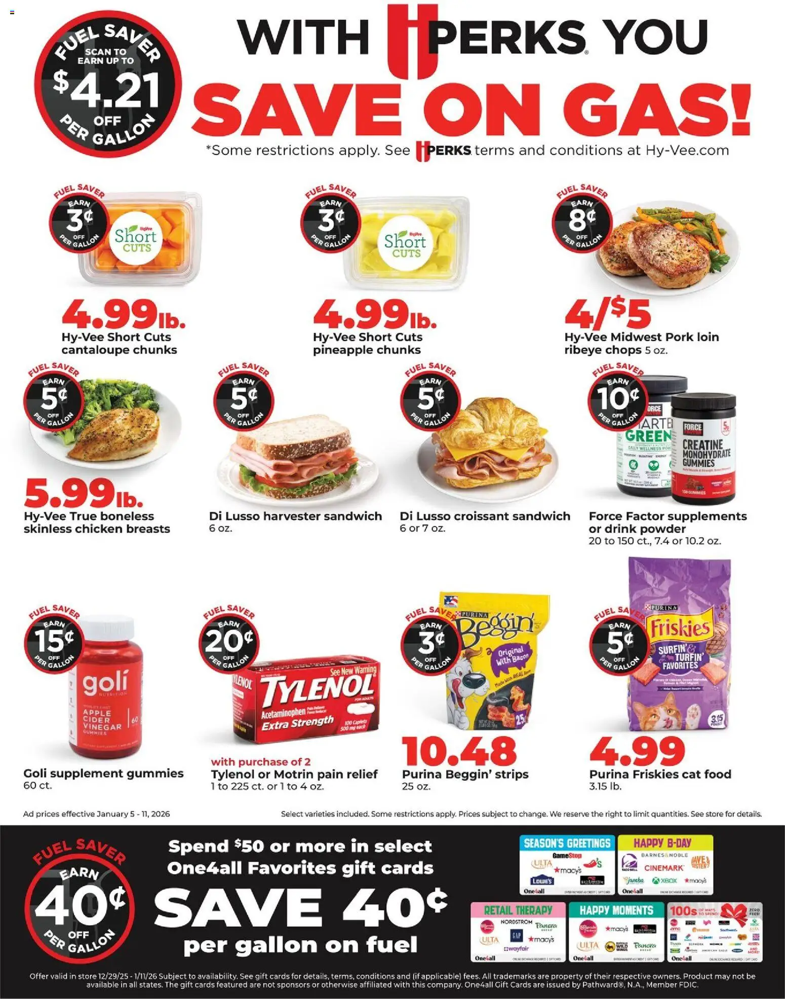 HyVee Weekly Ad - valid from 05.01.2026 | Page: 7 | Products: Creatine, Cat Food, Pork, Pineapple