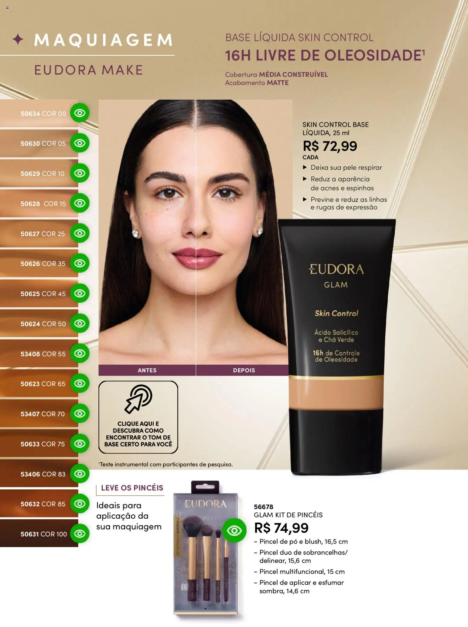 Eudora Folheto - válido de 29.10.2025 | Página: 69 | Produtos: Maquiagem, Base, Chá, Chá verde