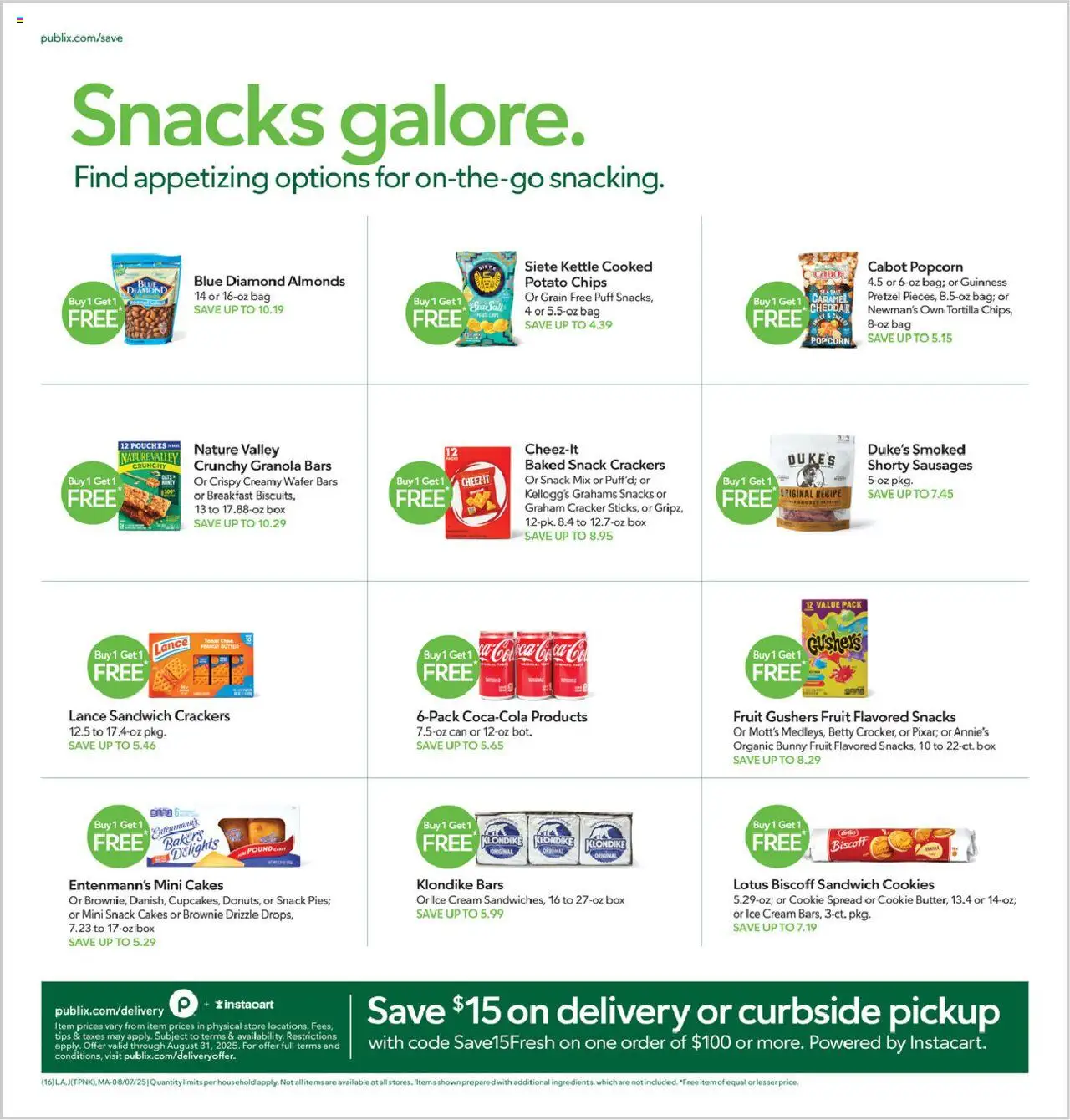 Publix Weekly Ad - valid from 06.08.2025 | Page: 16 | Products: Chips, Cream, Salt, Bag