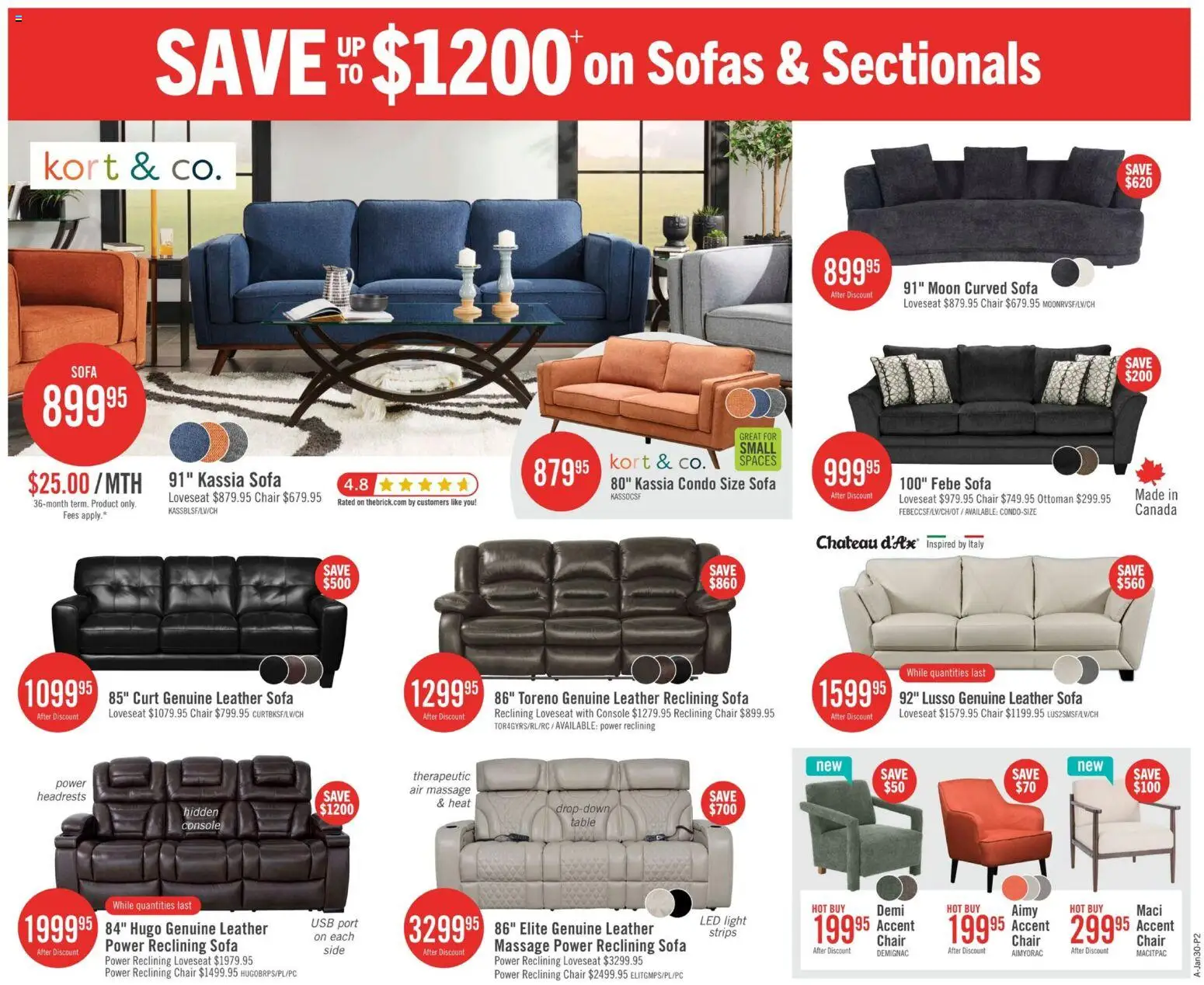 The Brick flyer valid from 29.01.2026 | Page: 5 | Products: Sofa, Table, Chair