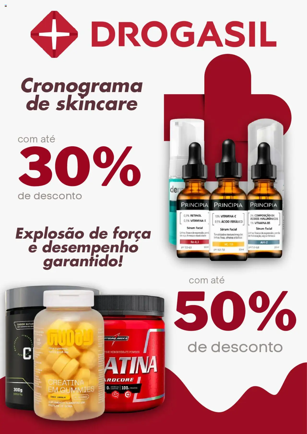 Drogasil Folheto - válido de 06.10.2025 | Página: 1 | Produtos: Creatina, Sérum, Vitamina c