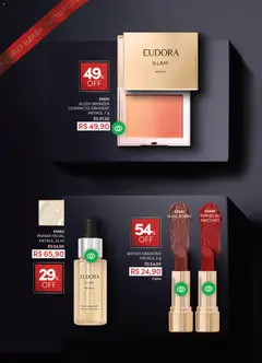Eudora - Revista 01/2026 - Pré-Visualização do folheto da loja Eudora, válido de 17.12.2025 | Página: 9 | Produtos: Blush, Batom, Primer, Bronzer