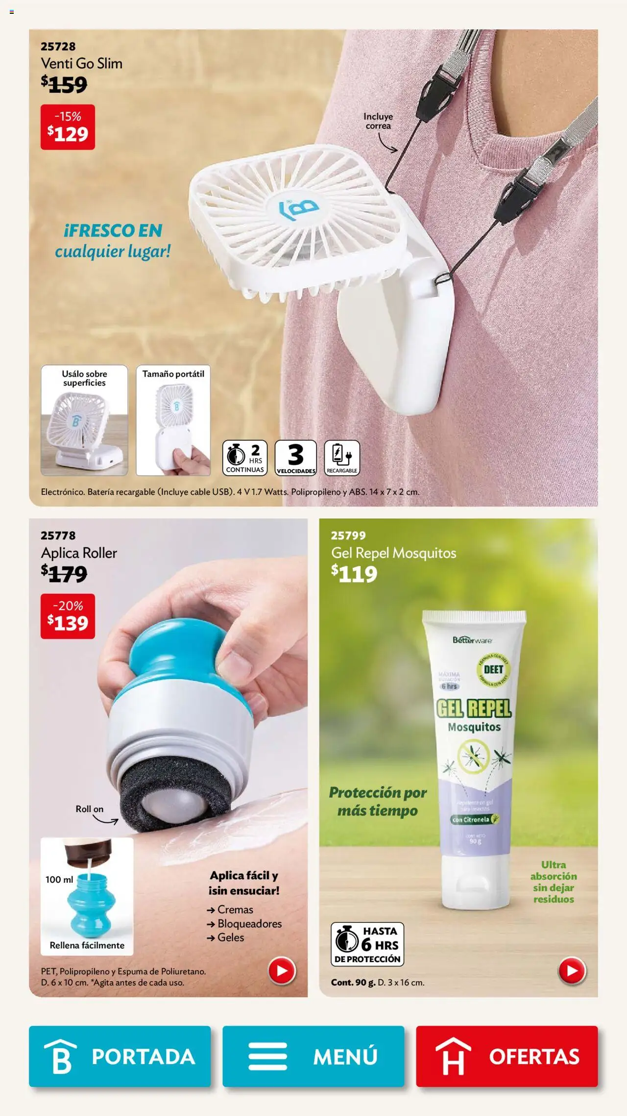 Nuevas ofertas de Betterware válidas en toda la República Mexicana desde el 01.09.2025. ¡Encuentra las mejores ofertas en Betterware - Campaña 9 2025! | Página: 110 | Productos: Espuma, Cable, Repelente, Batería