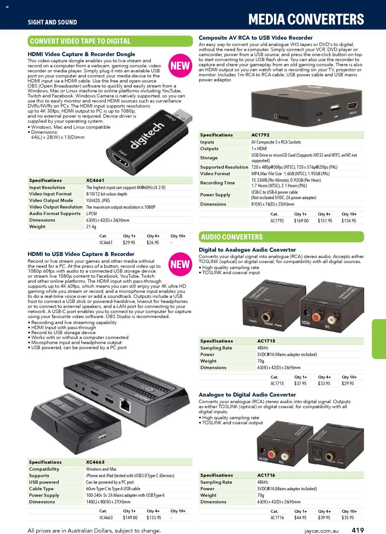 Jaycar catalogue - valid from 09.07.2025 | Page: 419 | Products: Platforms, Digital, Computer, Stereo