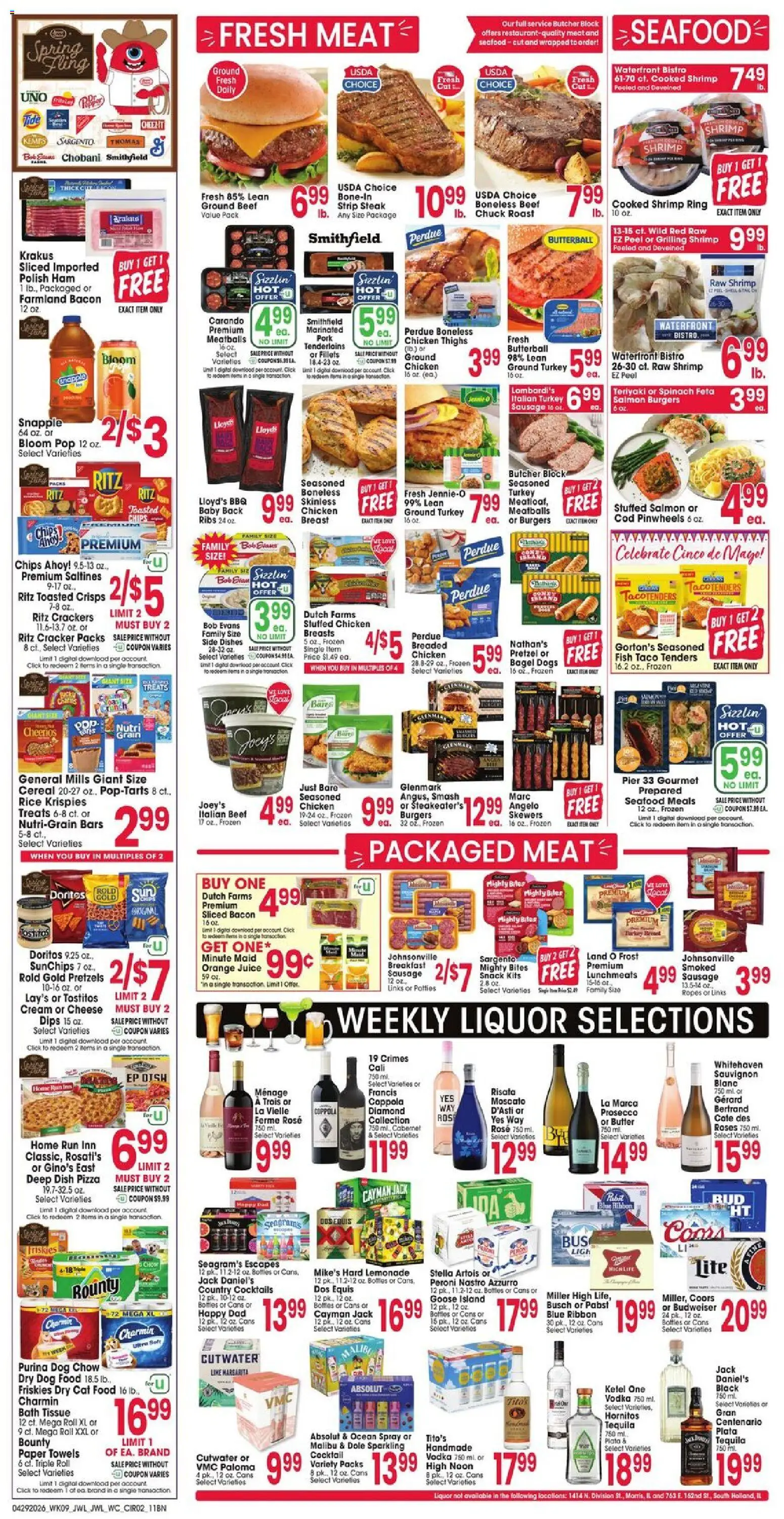 Jewel Osco Weekly Ad - IL - valid from 29.04.2026 | Page: 2 | Products: Cat Food, Cheese, Pork, Beef