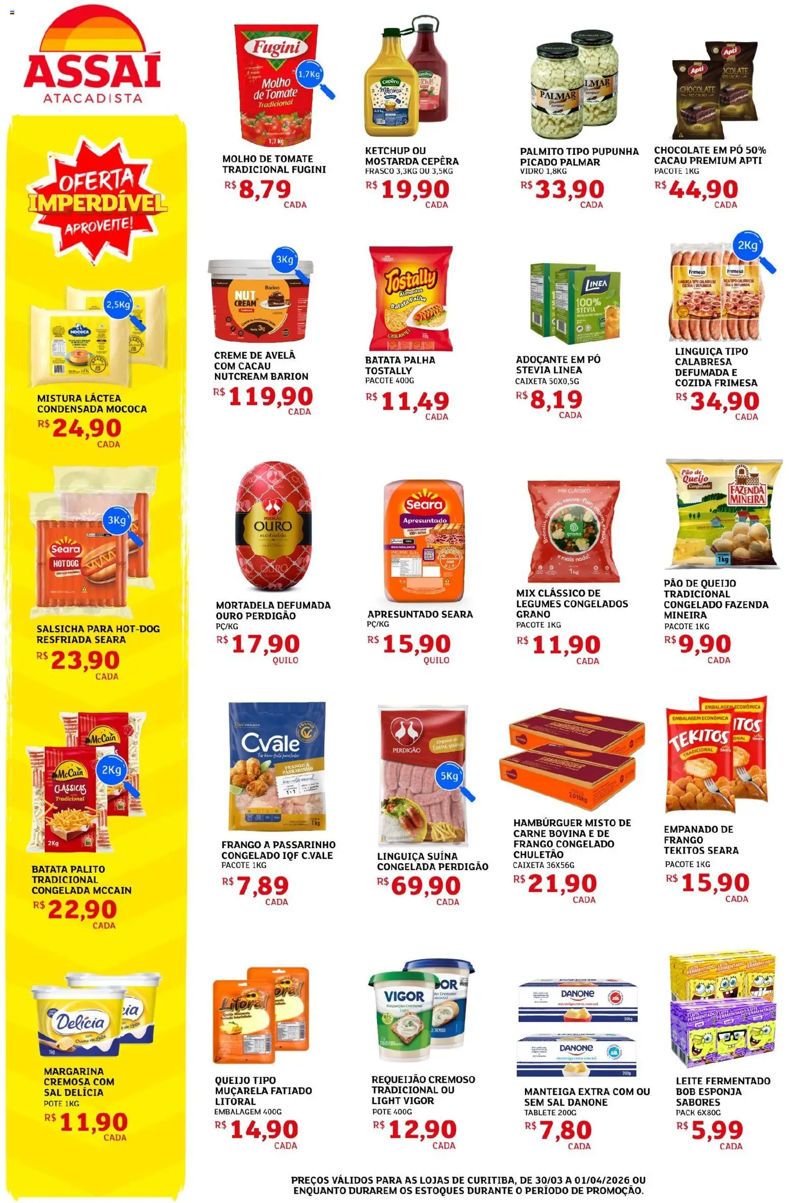 Assaí Atacadista Folheto - válido de 30.03.2026 | Página: 2 | Produtos: Adoçante, Hambúrguer, Frango, Avelã