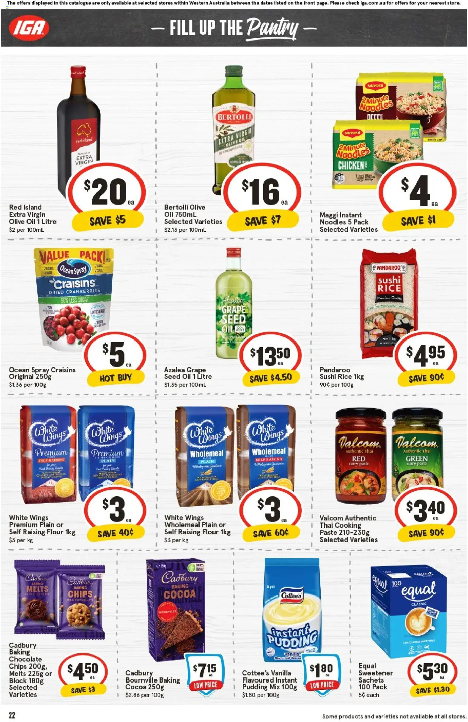 IGA catalogue - valid from 05.11.2025 | Page: 22 | Products: Oil, Chocolate, Noodles, Pudding
