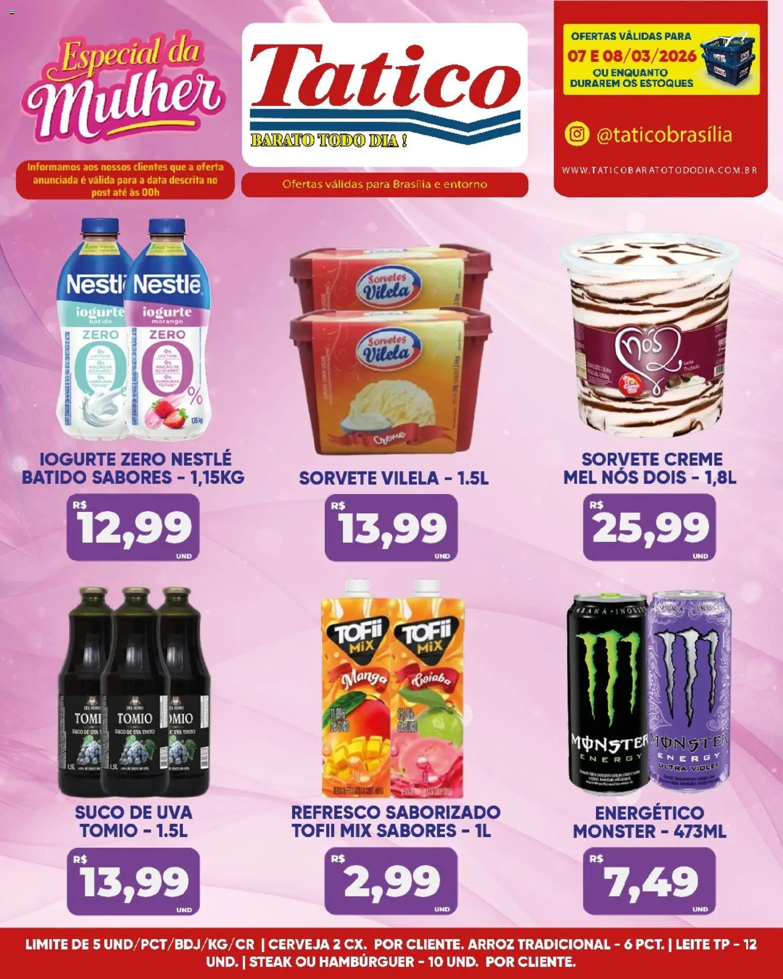 Tatico Folheto - válido de 09.03.2026 | Página: 20 | Produtos: Leite, Cerveja, Mel, Sorvete