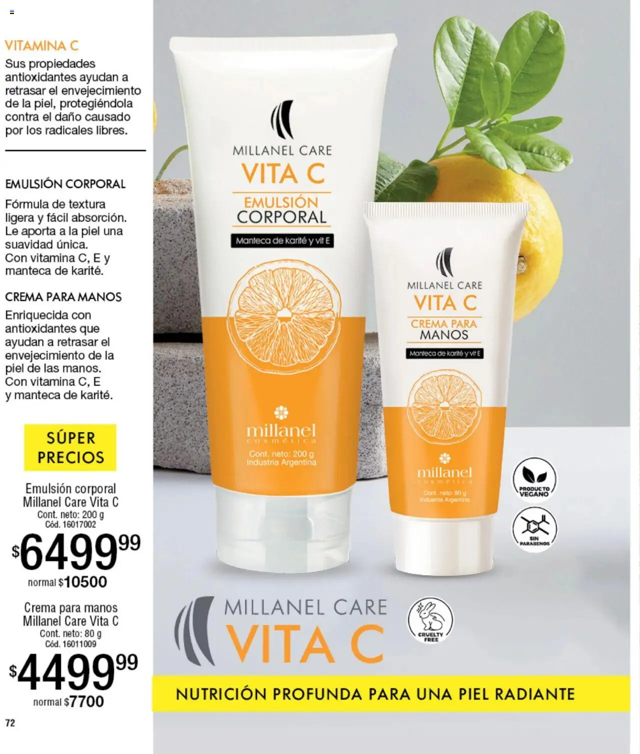 Millanel catálogo │ válido desde el 23.06.2025 | Página: 72 | Productos: Emulsión, Manteca, Radiante, Crema