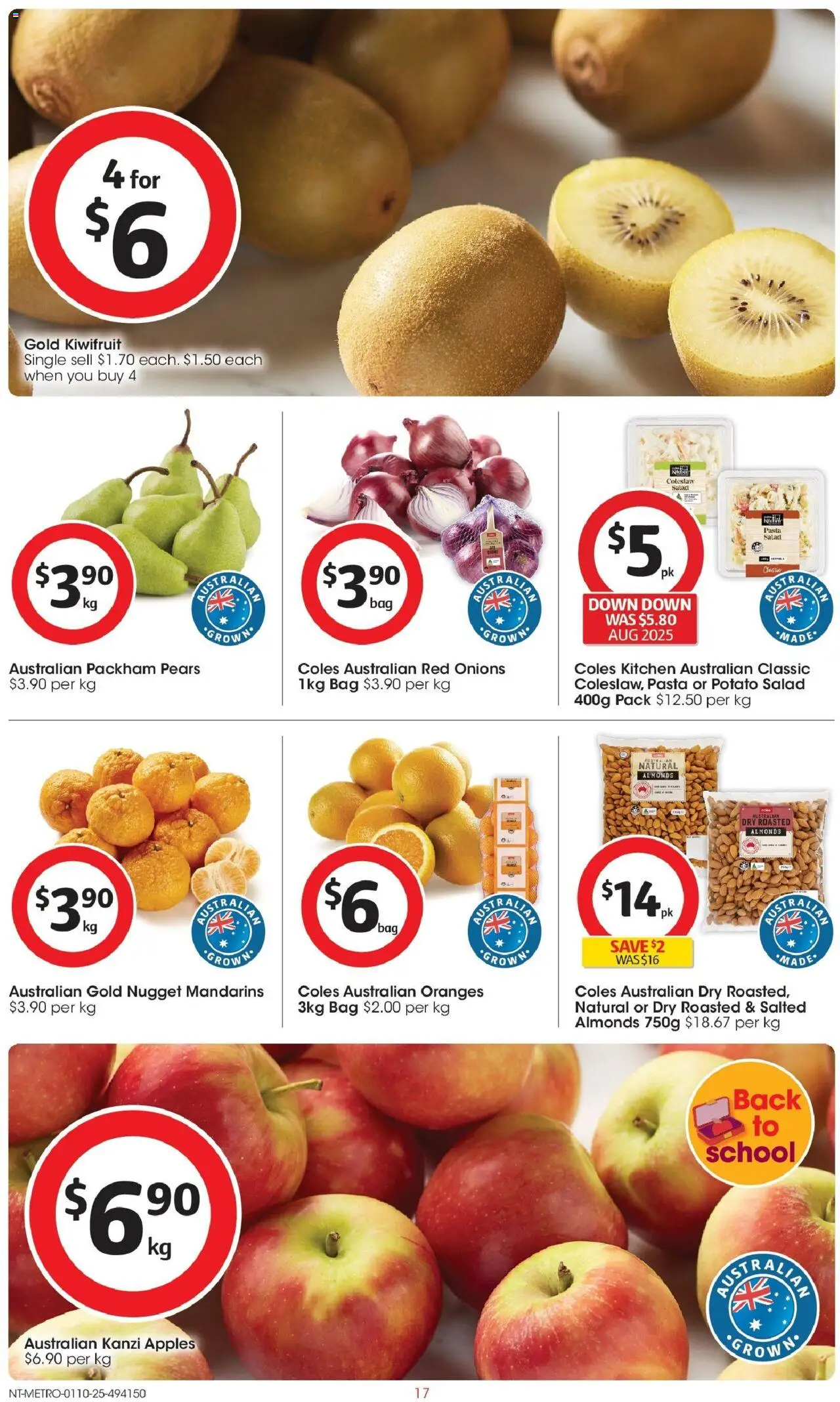 Coles catalogue - valid from 01.10.2025 | Page: 17 | Products: Almonds, Apples, Pasta, Bag