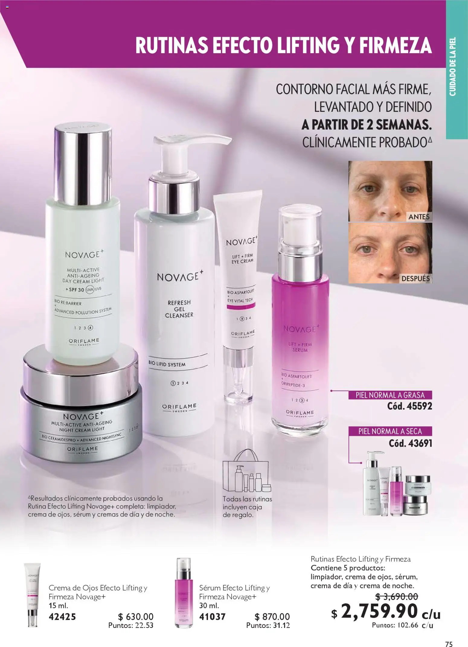 Nuevas ofertas de Oriflame válidas en toda la República Mexicana desde el 24.01.2026. ¡Encuentra las mejores ofertas en Oriflame campaña 2 2026! | Página: 75 | Productos: Serum, Crema, Contorno, Caja