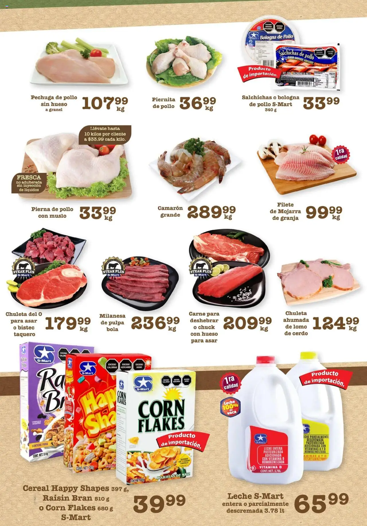 Nuevas ofertas de S-Mart válidas en toda la República Mexicana desde el 05.08.2025. ¡Encuentra las mejores ofertas en S-Mart - Folleto - Chihuahua! | Página: 4 | Productos: Maíz, Milanesa, Leche, Hojuelas