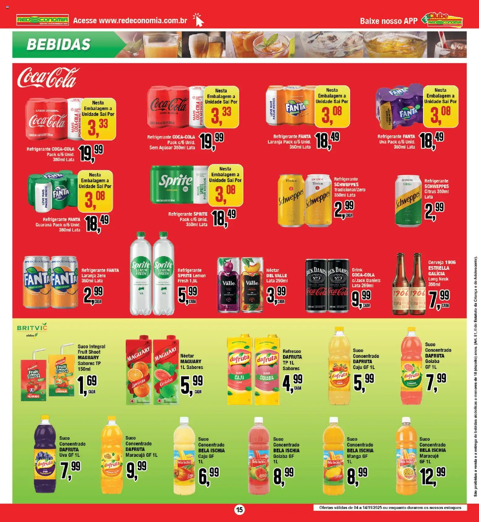 RedEconomia Folheto - válido de 04.11.2025 | Página: 15 | Produtos: Caju, Goiaba, Suco, Açúcar
