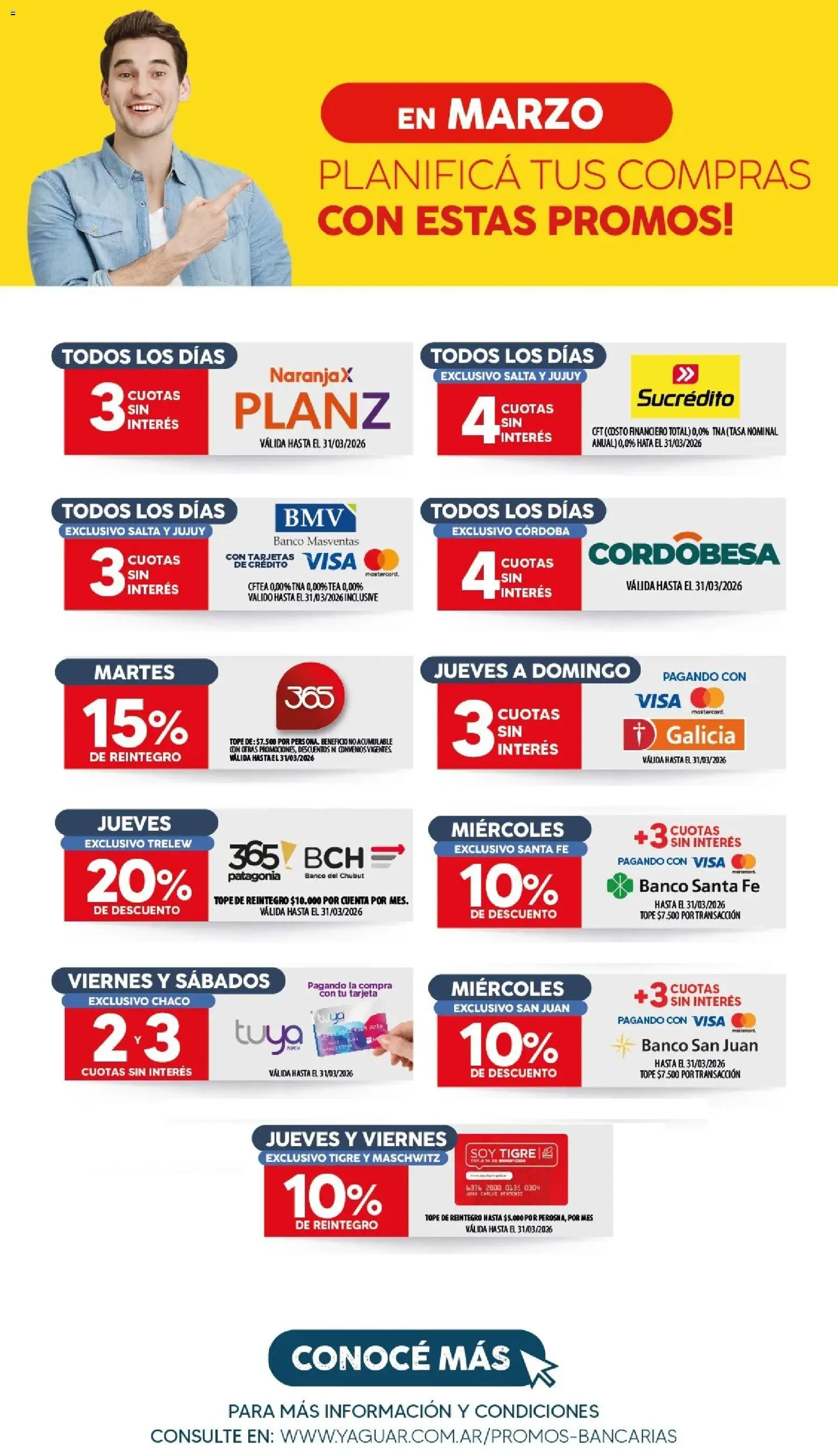 Yaguar - Planifica tu mes Buenos Aires │ válido desde el 01.03.2026 | Página: 1 | Productos: Banco
