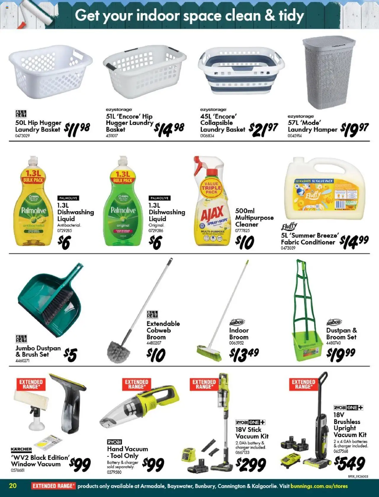 Bunnings Warehouse catalogue - valid from 10.09.2025 | Page: 20 | Products: Basket, Laundry hamper, Conditioner, Dustpan