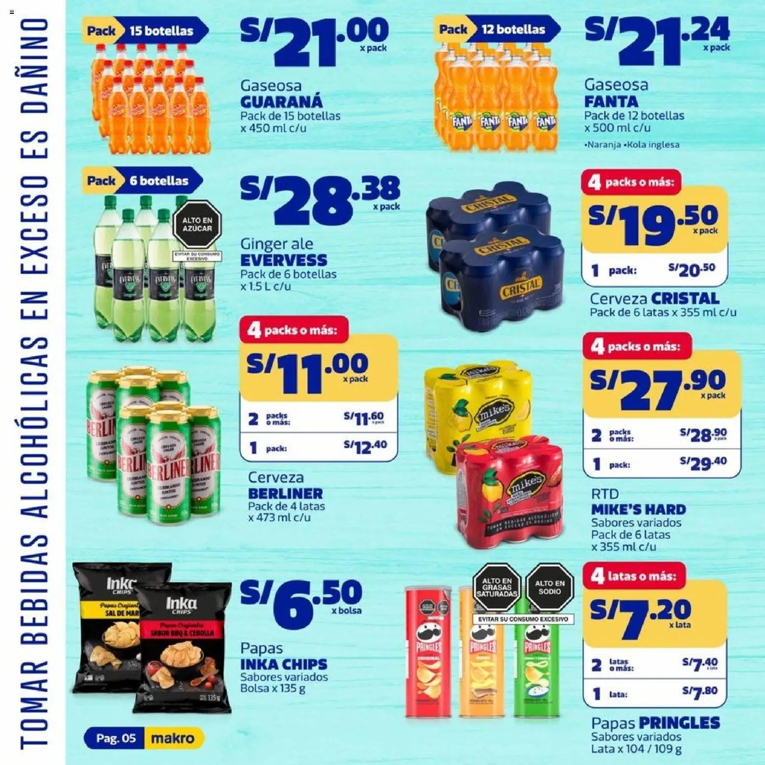 Catálogo Makro válido desde 26.03.2026 | Página: 5 | Productos: Cerveza, Papas, Bolsa