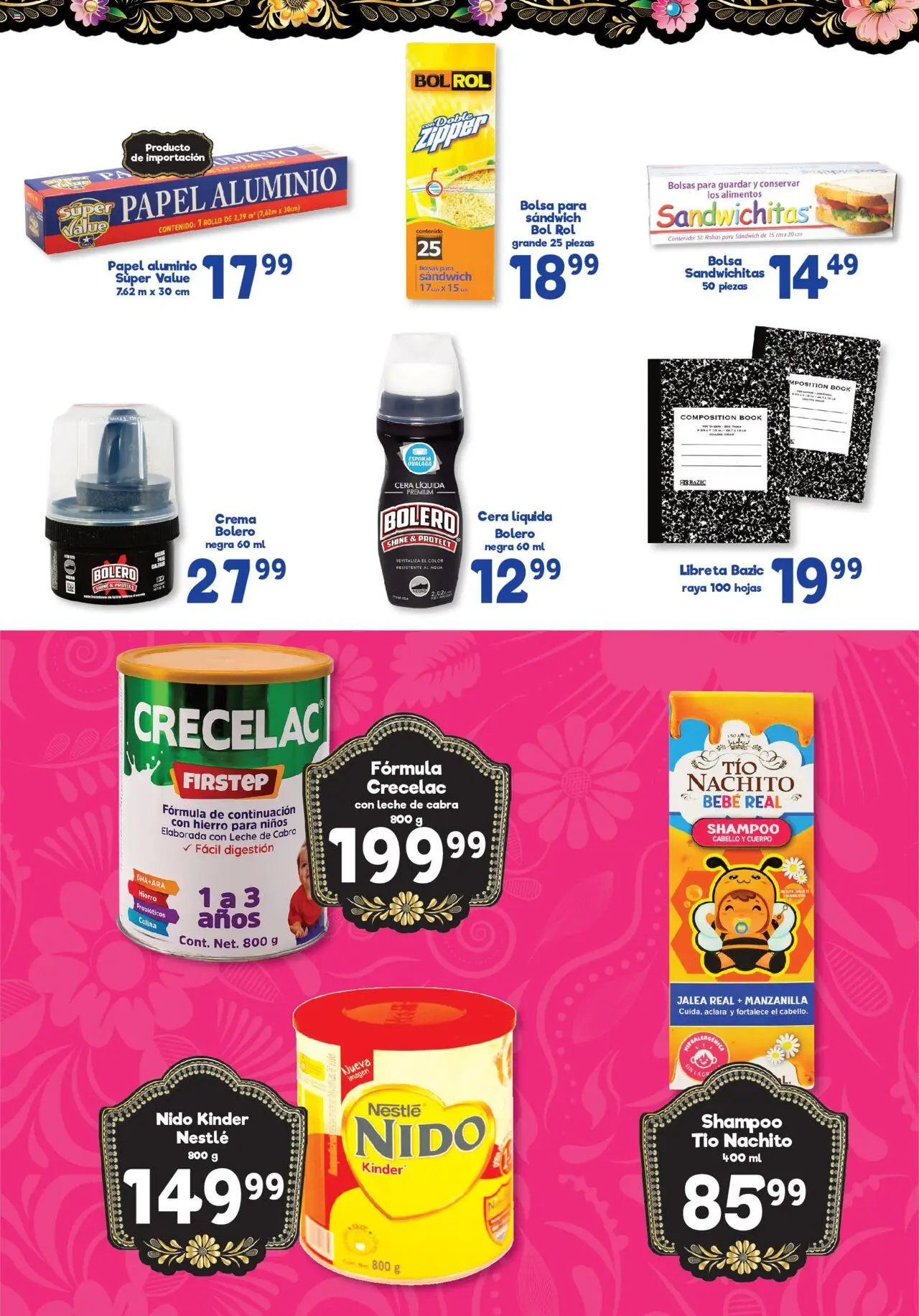 Nuevas ofertas de S-Mart válidas en toda la República Mexicana desde el 19.08.2025. ¡Encuentra las mejores ofertas en S-Mart - Folleto de Feria - Monterrey! | Página: 4 | Productos: Crema, Agua, Leche, Cera