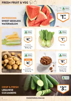 Preview of Foodworks catalogue  - valid from 25.03.2026 | Page: 6 | Products: Almonds, Cucumbers, Potatoes, Bag