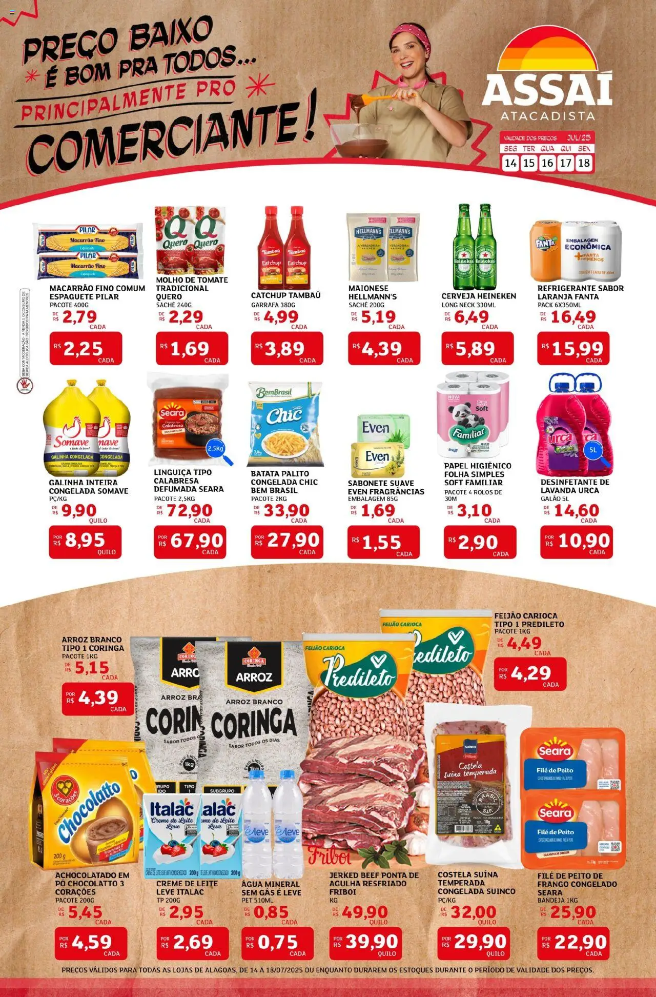 Assaí Atacadista Folheto - válido de 14.07.2025 | Página: 1 | Produtos: Fanta, Leite, Bandeja, Refrigerante
