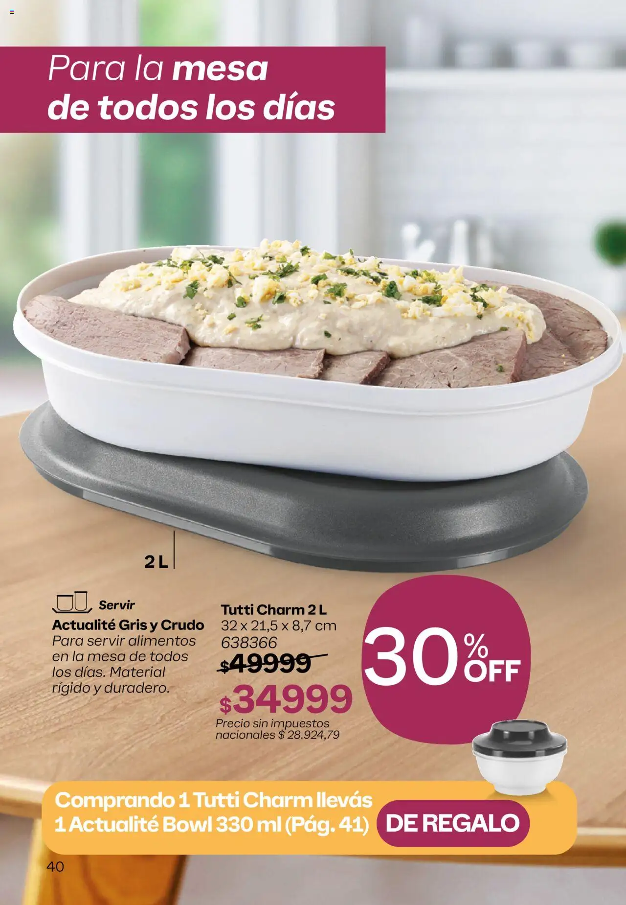 Tupperware - Campaña 16/2025 │ válido desde el 21.09.2025 | Página: 41 | Productos: Bowl, Mesa