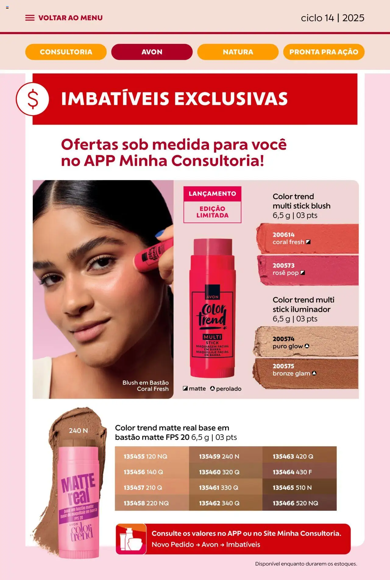 Avon Folheto - válido de 13.08.2025 | Página: 13 | Produtos: Maquiagem, Blush, Base, Iluminador