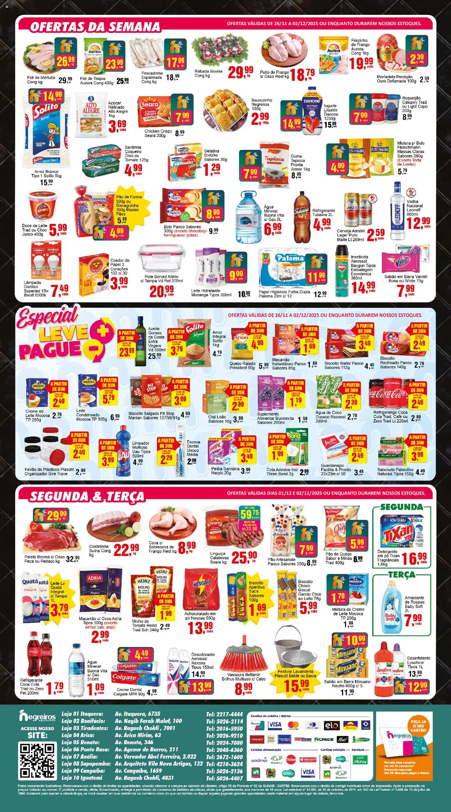 Negreiros Folheto - válido de 26.11.2025 | Página: 2 | Produtos: Tapioca, Mortadela, Bolo, Açúcar