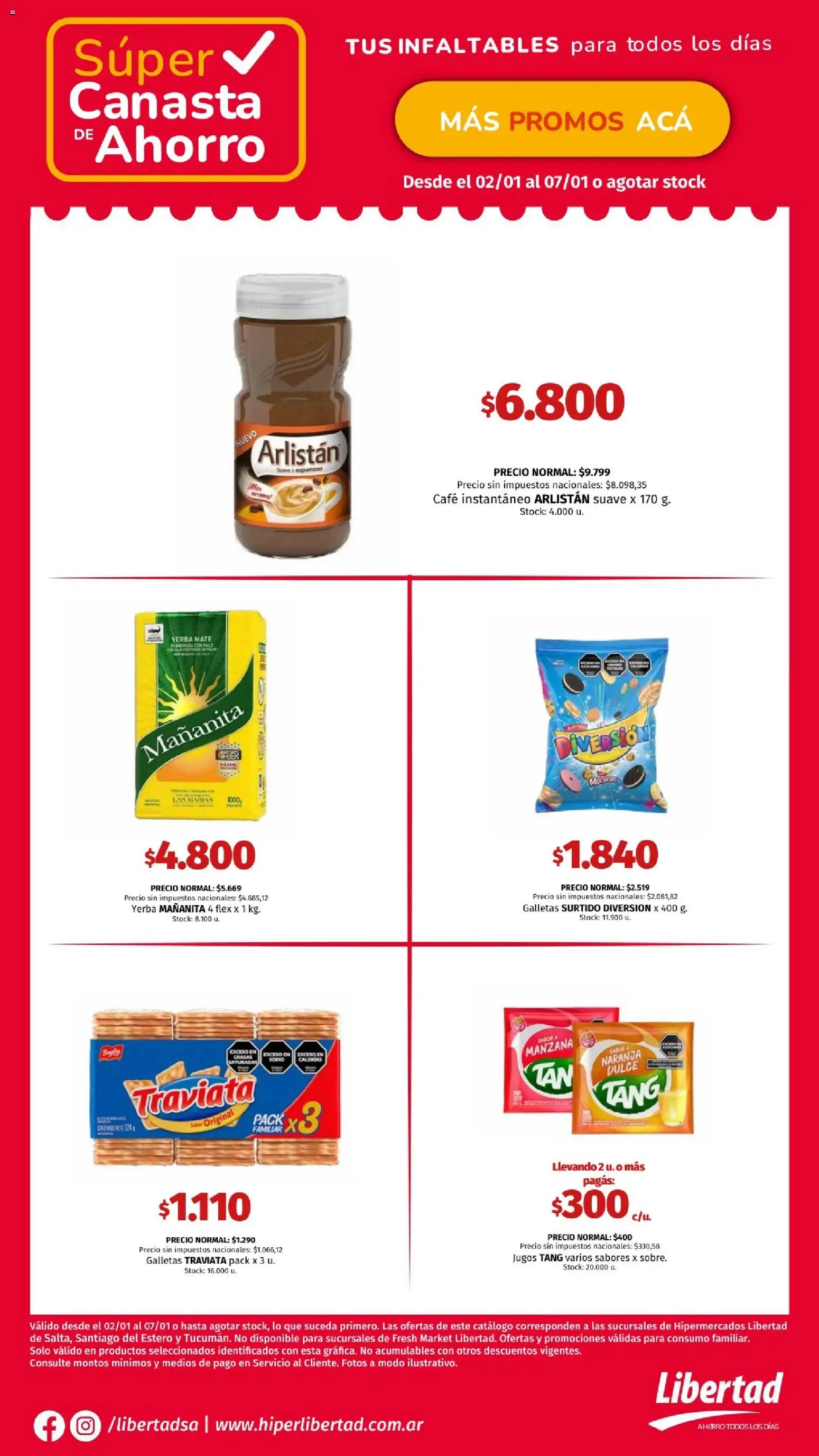 Hipermercado Libertad - CANASTA SEM 1 NOA │ válido desde el 02.01.2026 | Página: 5 | Productos: Mate, Yerba, Café, Canasta