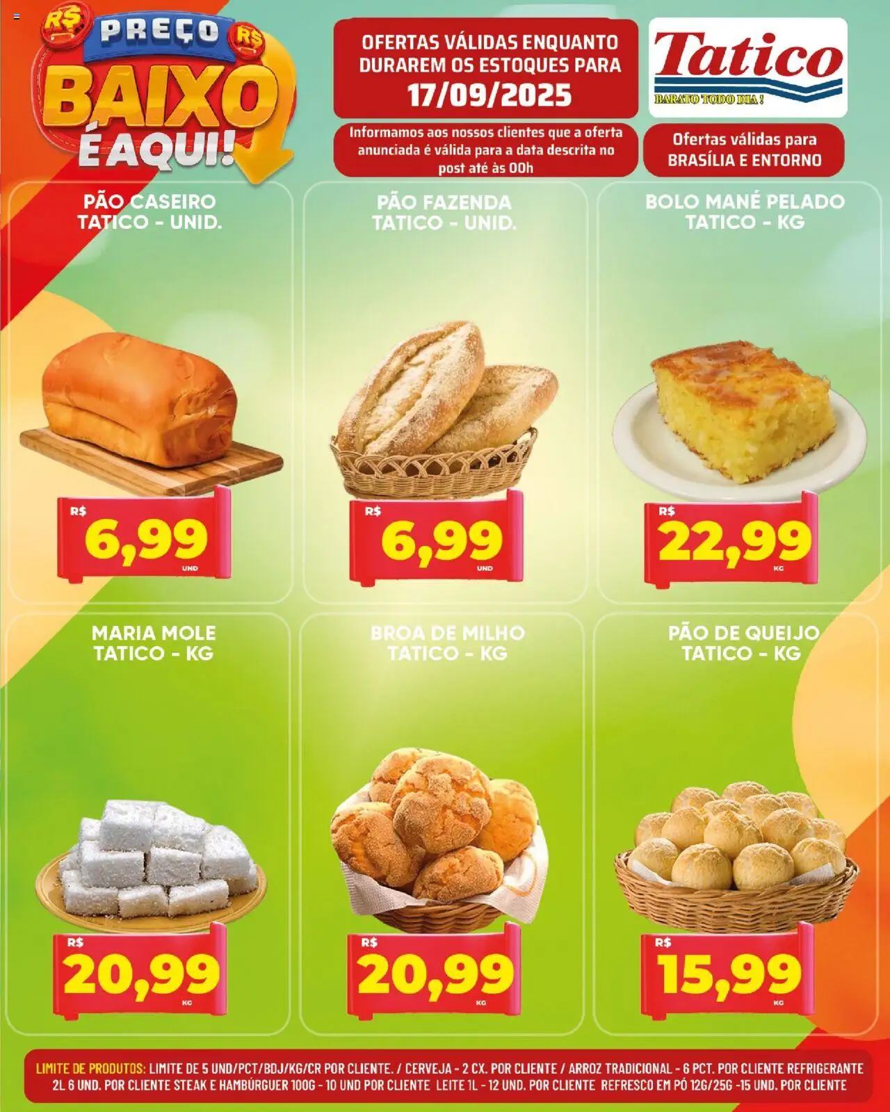 Tatico Folheto - válido de 17.09.2025 | Página: 9 | Produtos: Pão, Hambúrguer, Baixo, Pão de queijo