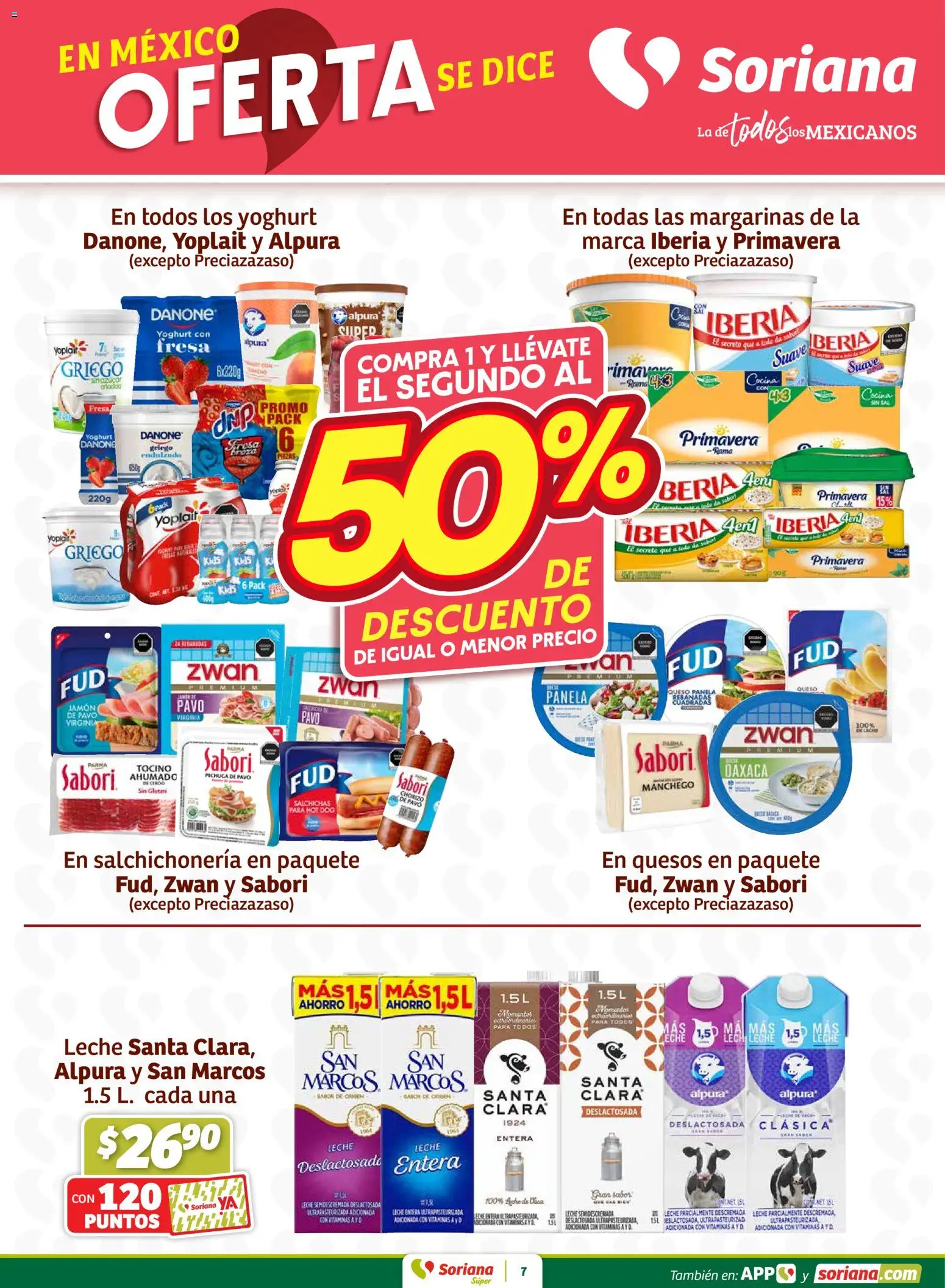 Nuevas ofertas de Soriana válidas en toda la República Mexicana desde el 29.01.2026. ¡Encuentra las mejores ofertas en Soriana - Fin de Semana Súper: Ags, Nay, Jal, Qro, Col, Mich, Gto, Hgo, Tlax, Mor, Pue, Gro, Oax, Edo. de Mex, Valle de México, Za! | Página: 7 | Productos: Fresa, Leche, Queso, Vitaminas