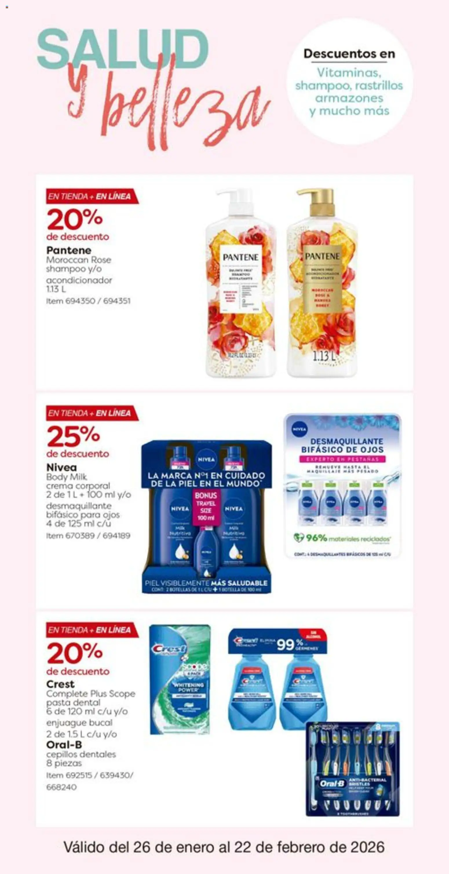 Nuevas ofertas de Costco válidas en toda la República Mexicana desde el 26.01.2026. ¡Encuentra las mejores ofertas en Costco catálogo! | Página: 30 | Productos: Desmaquillante, Body, Maquillaje, Crema corporal