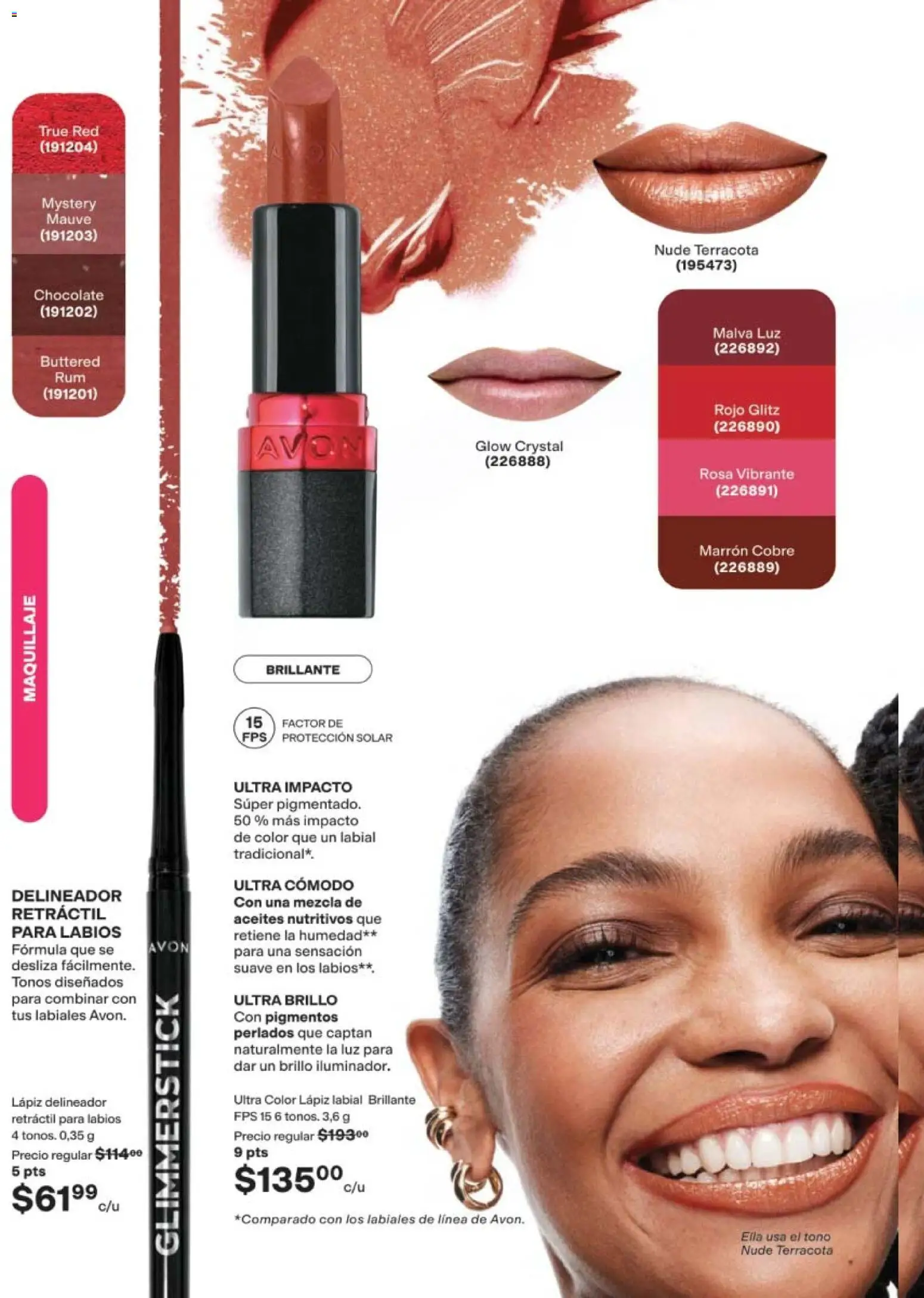 Nuevas ofertas de AVON válidas en toda la República Mexicana desde el 24.04.2026. ¡Encuentra las mejores ofertas en AVON campaña 7 2026! | Página: 44 | Productos: Brillo, Chocolate, Maquillaje, Delineador