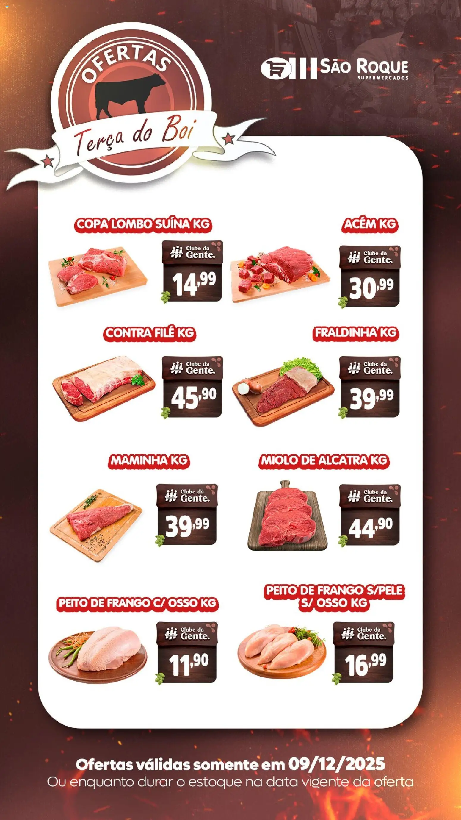 São Roque Supermercados Folheto - válido de 09.12.2025 | Página: 1 | Produtos: Alcatra, Lombo, Copa, Frango