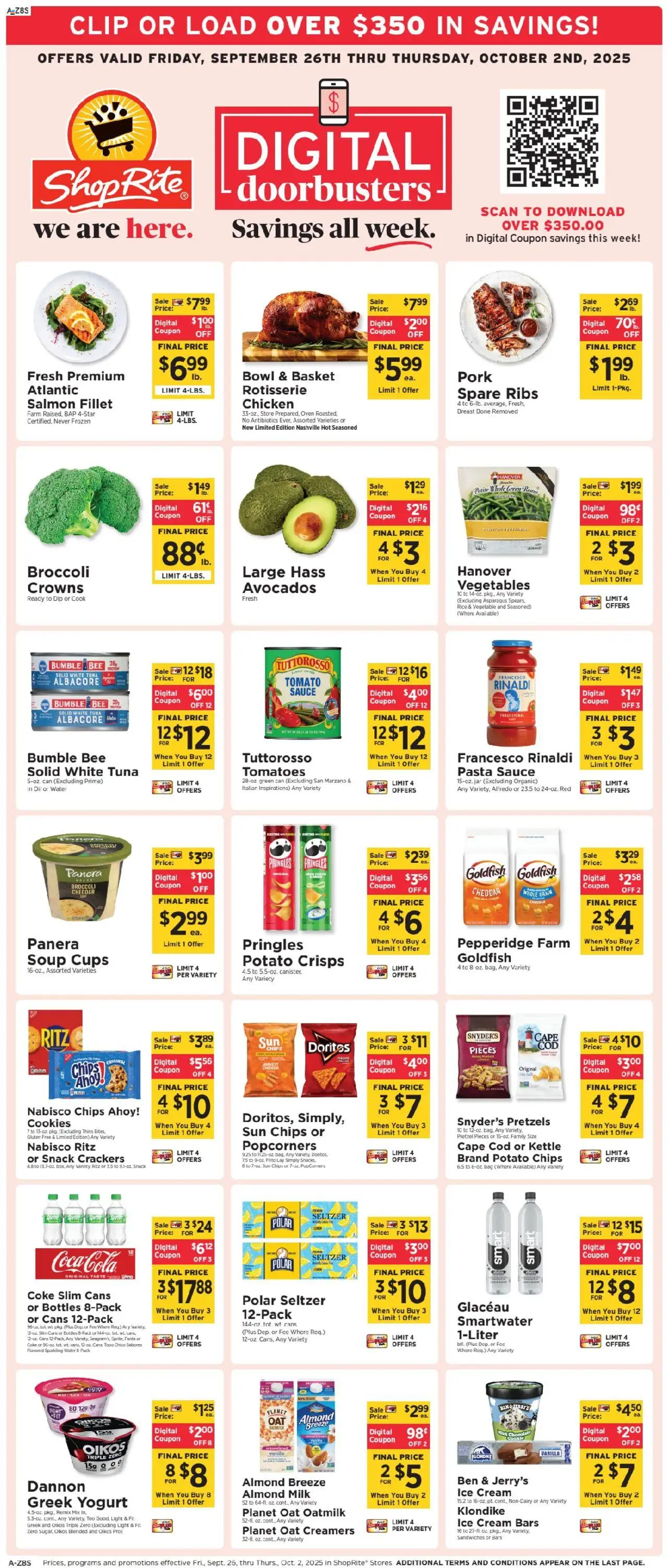 ShopRite Weekly Ad 2 - valid from 26.09.2025 | Page: 1 | Products: Cheese, Wine, Salt, Bag