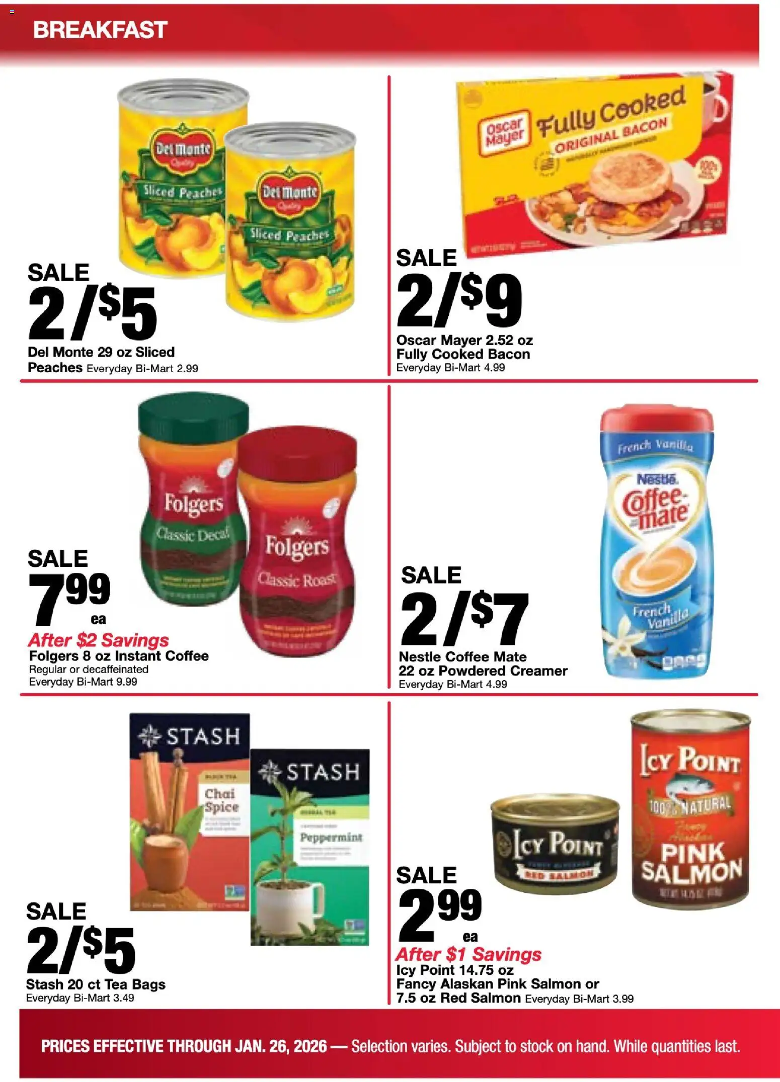 Bi-Mart Weekly Ad - valid from 20.01.2026 | Page: 16 | Products: Peppermint, Peaches, Coffee, Tea