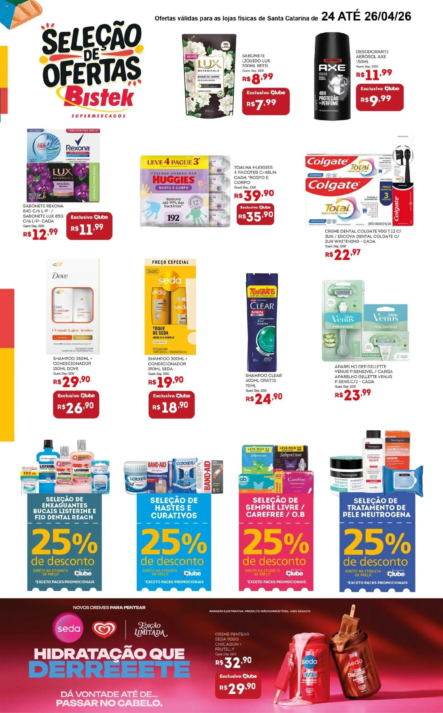 Bistek Supermercados Folheto - válido de 24.04.2026 | Página: 3 | Produtos: Perfume, Cama, Creme, Dove