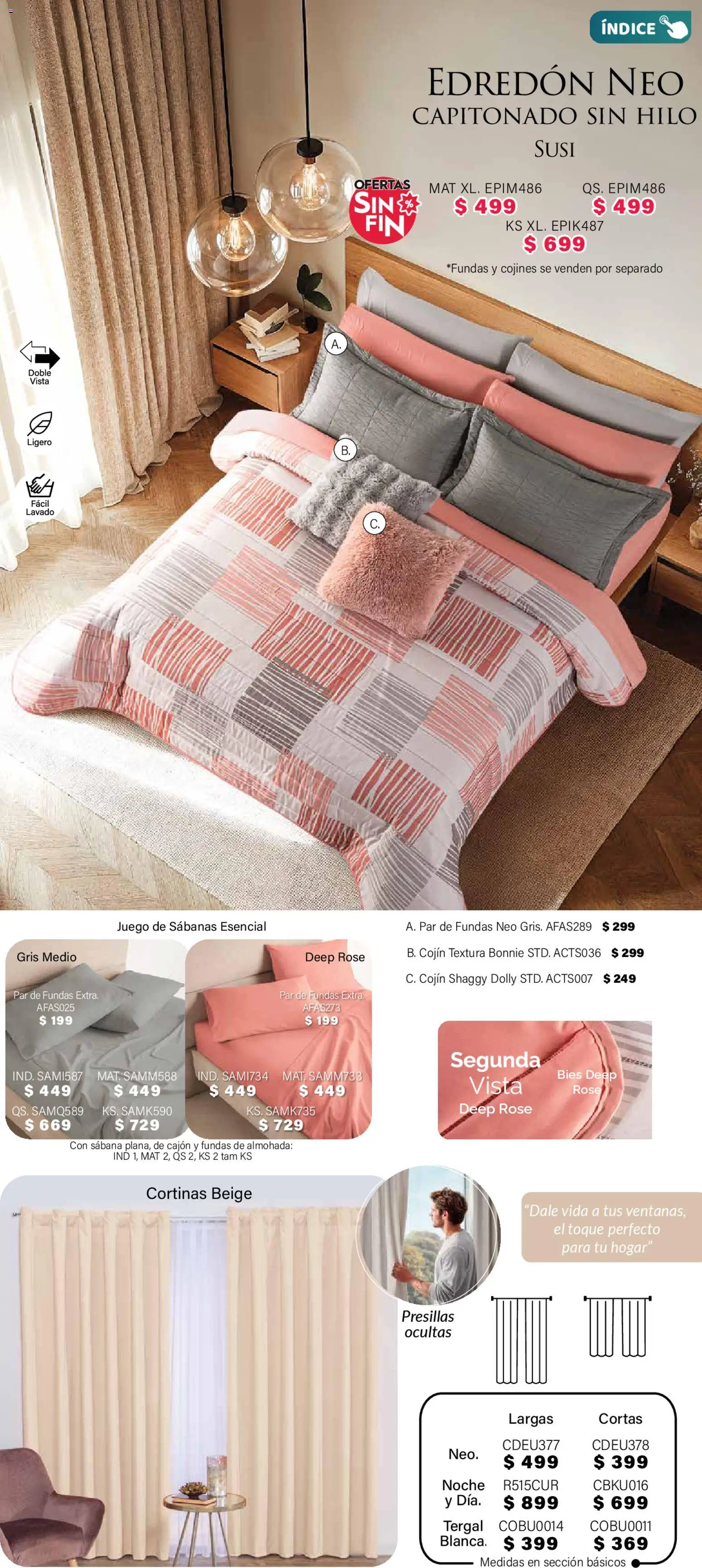 Nuevas ofertas de Colchas Concord válidas en toda la República Mexicana desde el 01.11.2025. ¡Encuentra las mejores ofertas en Colchas Concord Buen Fin! | Página: 21 | Productos: Juego, Almohada, Sabanas, Cortinas