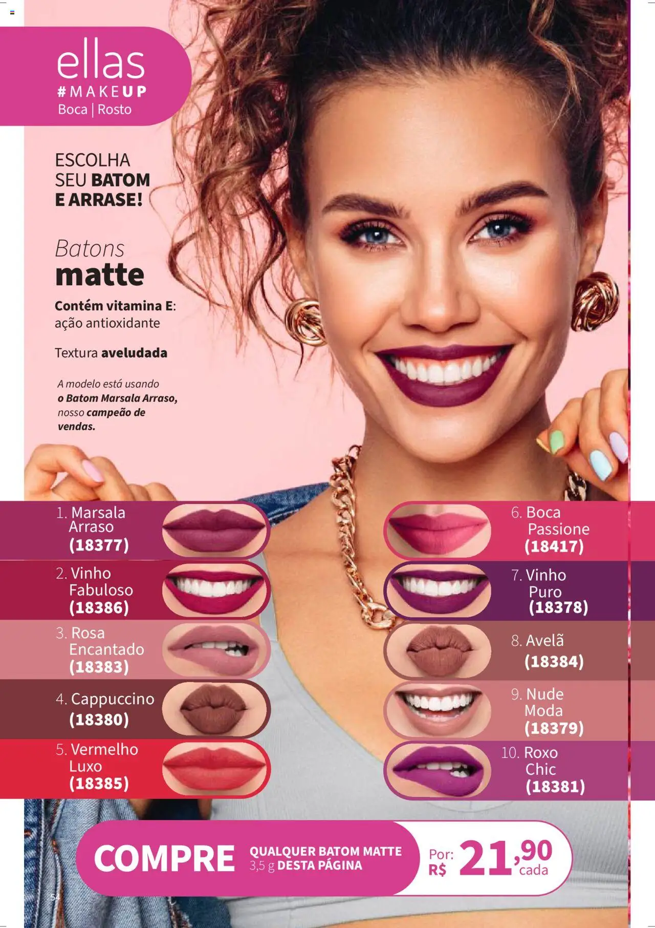 Jequiti Folheto - válido de 01.08.2025 | Página: 54 | Produtos: Batom, Vinho, Avelã