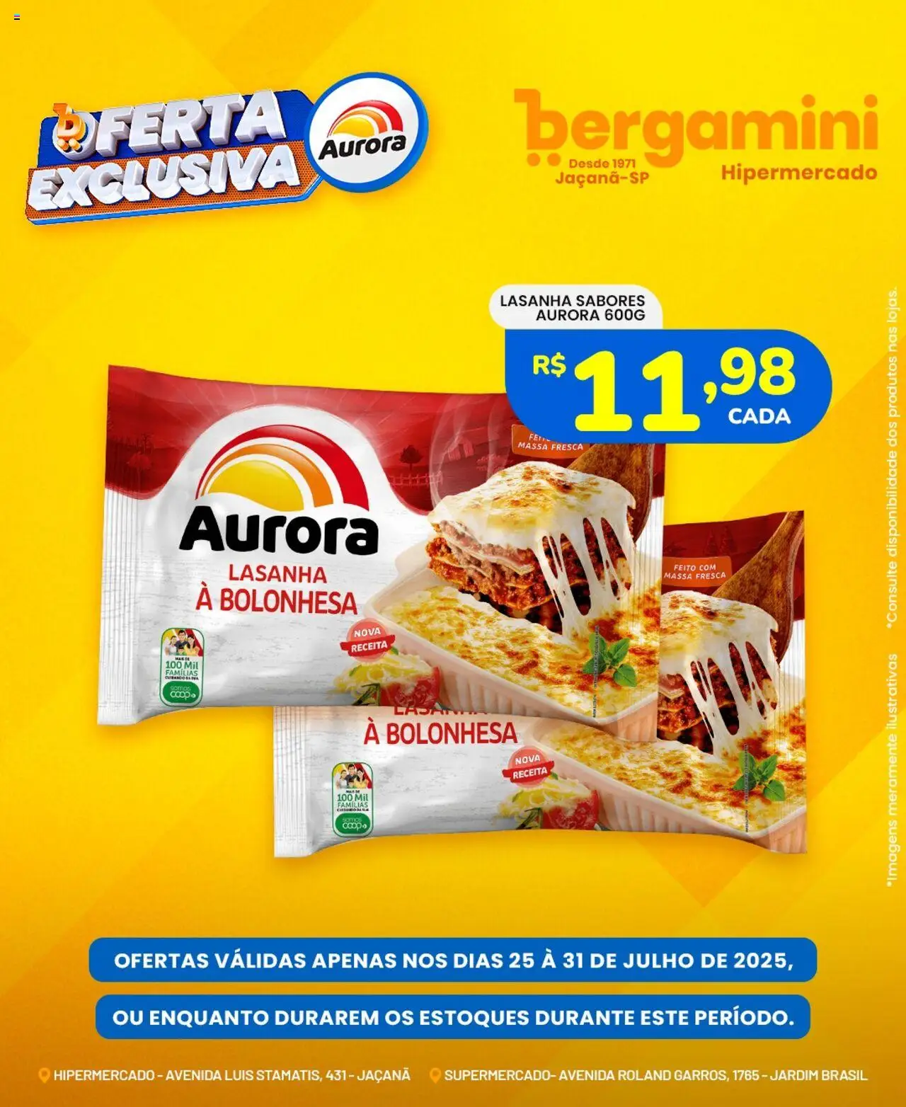 Supermercado Bergamini Folheto - válido de 25.07.2025 | Página: 4 | Produtos: Massa, Lasanha