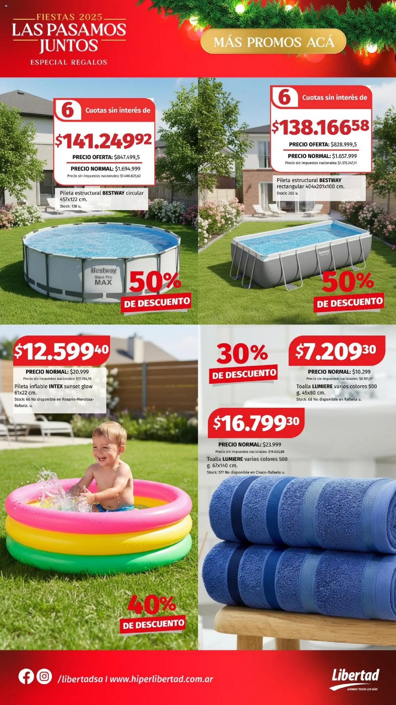 Hipermercado Libertad - Especial Regalos │ válido desde el 04.12.2025 | Página: 15 | Productos: Toalla, Pileta