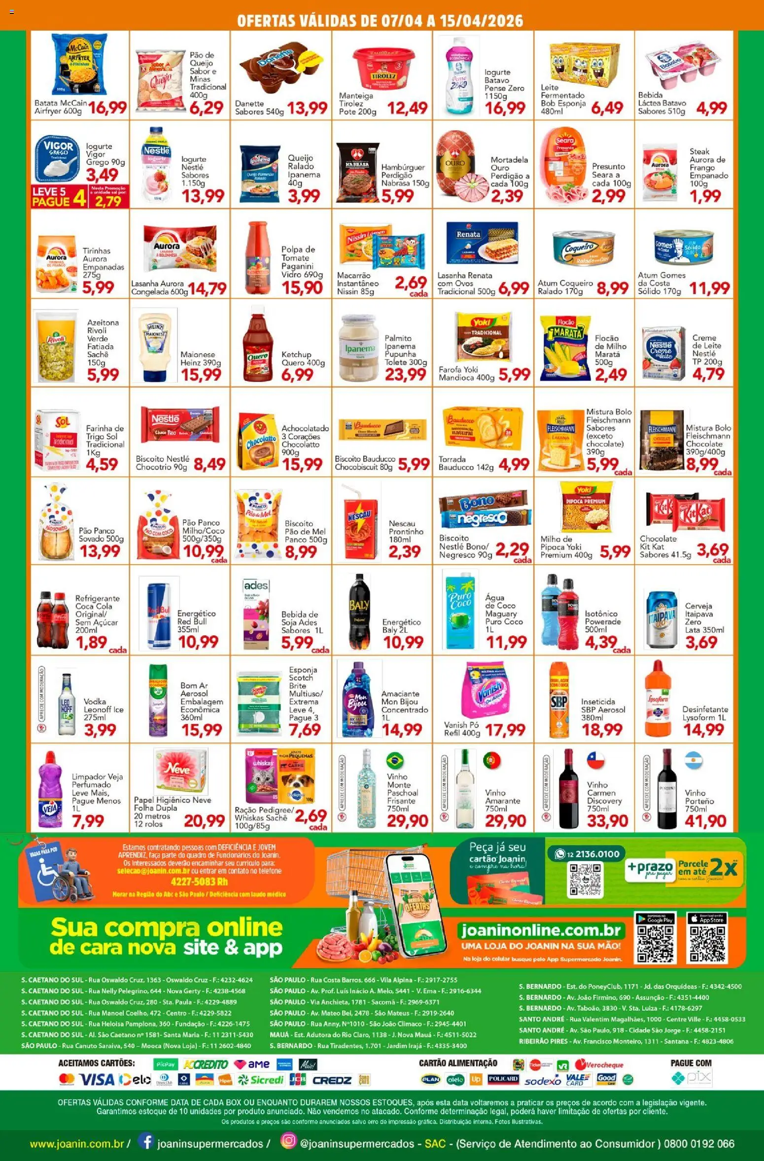 Supermercados Joanin Folheto - válido de 07.04.2026 | Página: 2 | Produtos: Pó, Cola, Manteiga, Batata